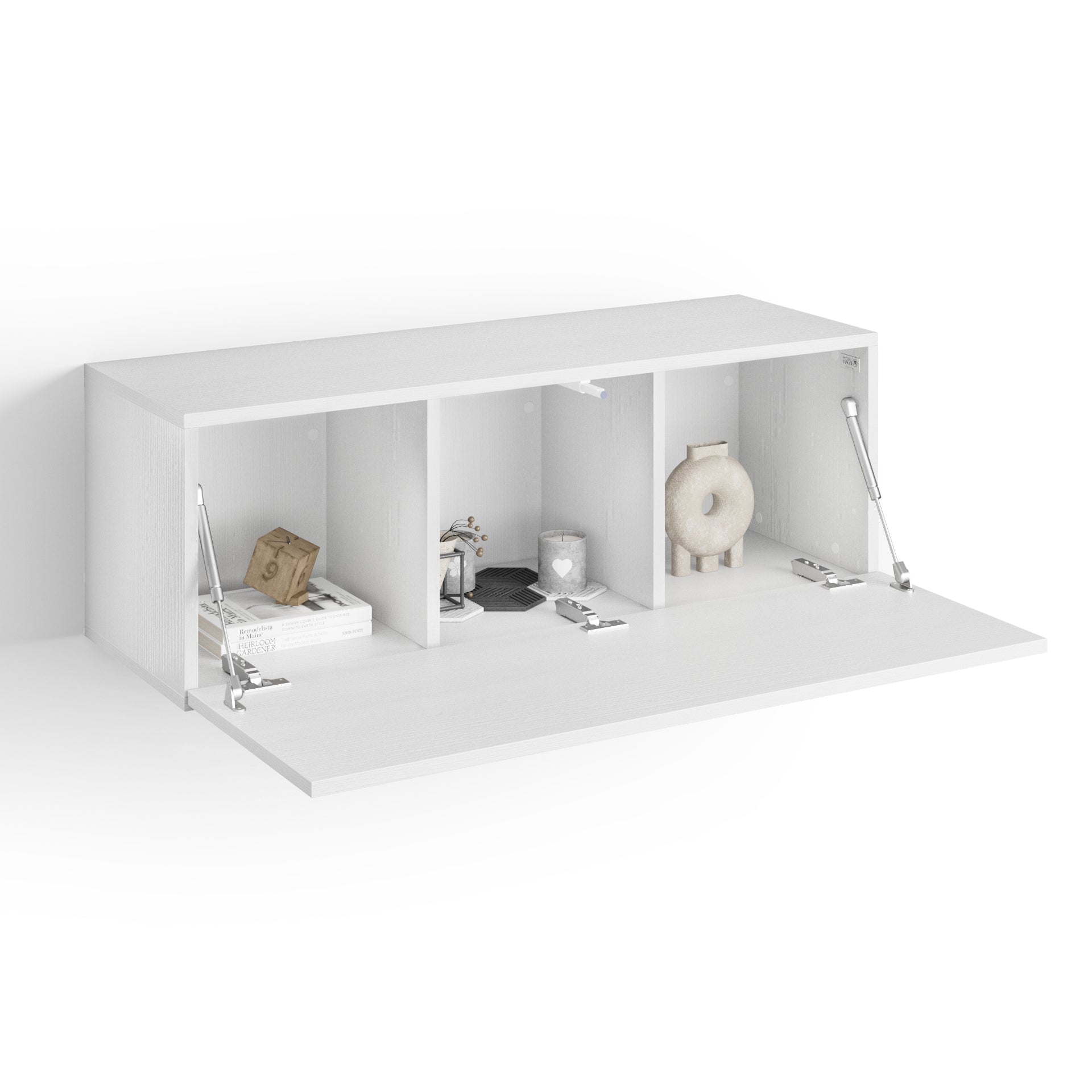 Easy Wall Unit 104 with Flap Door, Ashwood White