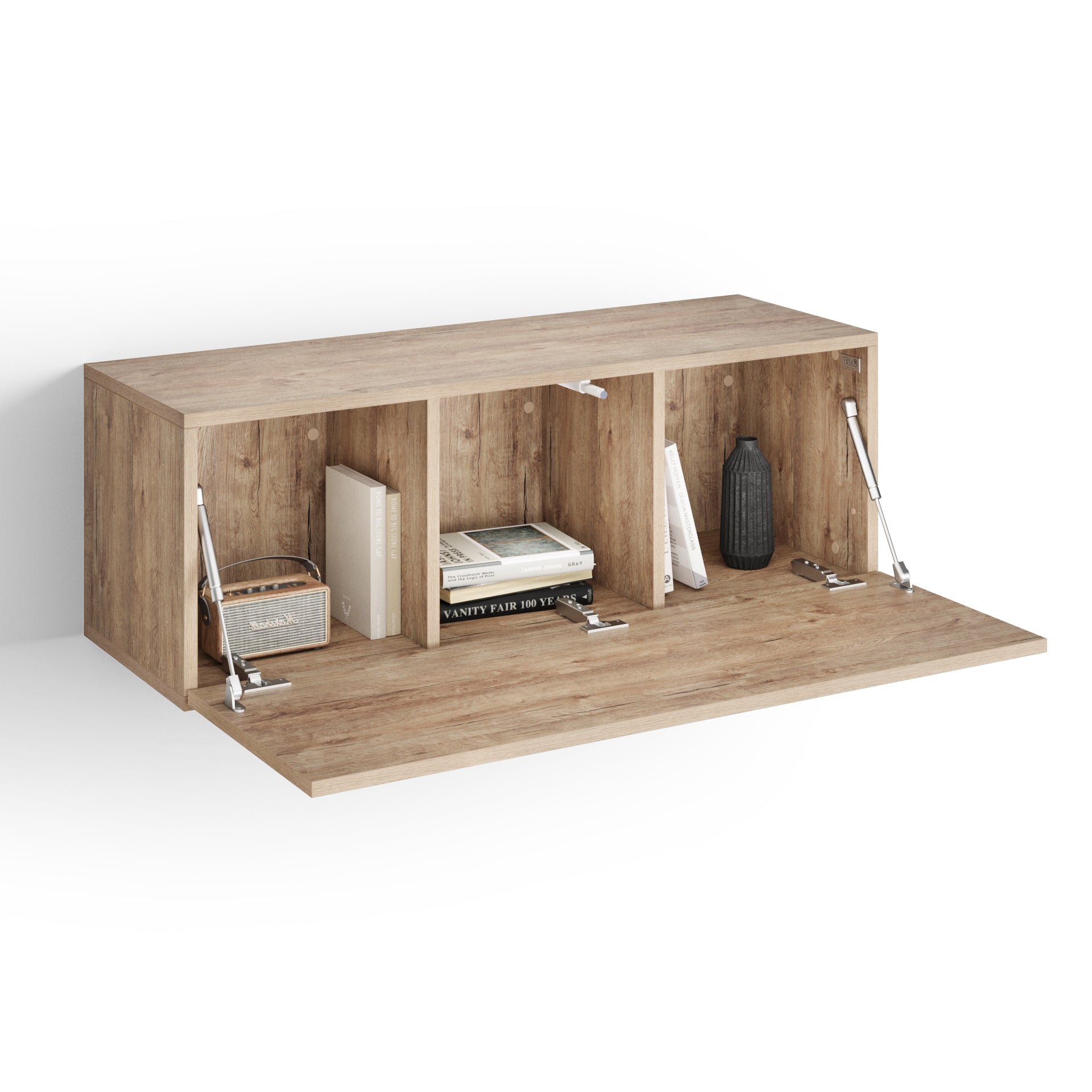 Wandkast easy 104 met neergaande klepdeur eiken
