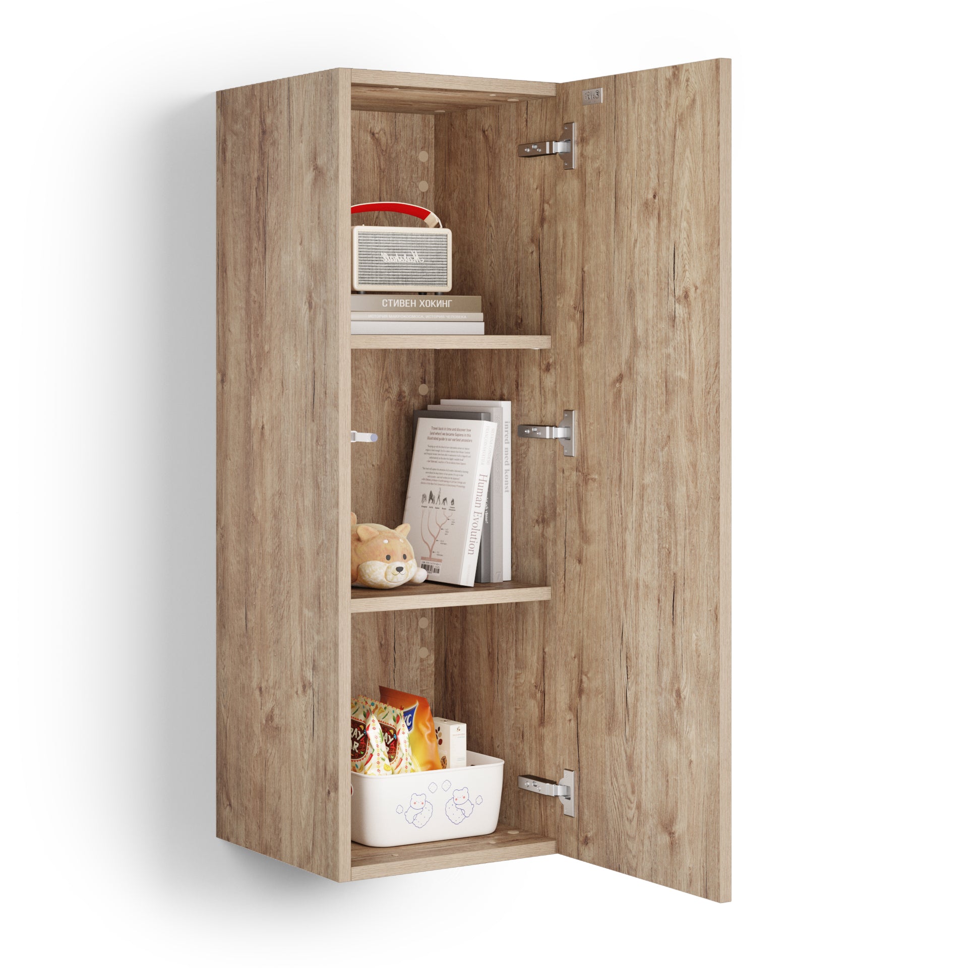 Armoire Suspendue Easy 104 Avec Porte Relevable, Chêne Naturel - Detail image 3