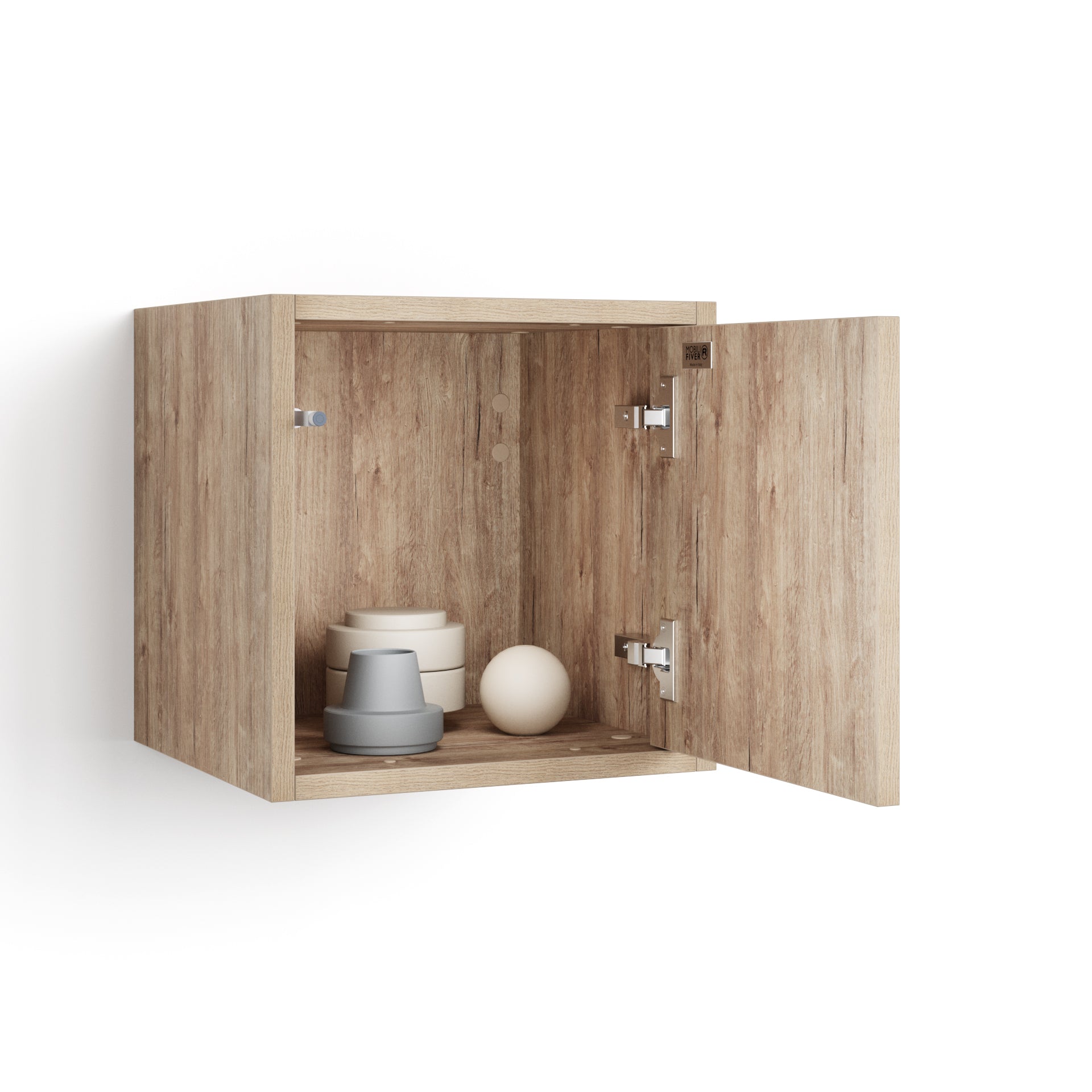 Armoire Suspendue Iacopo 36 Avec Porte Battante, Chêne Naturel - Detail image 1
