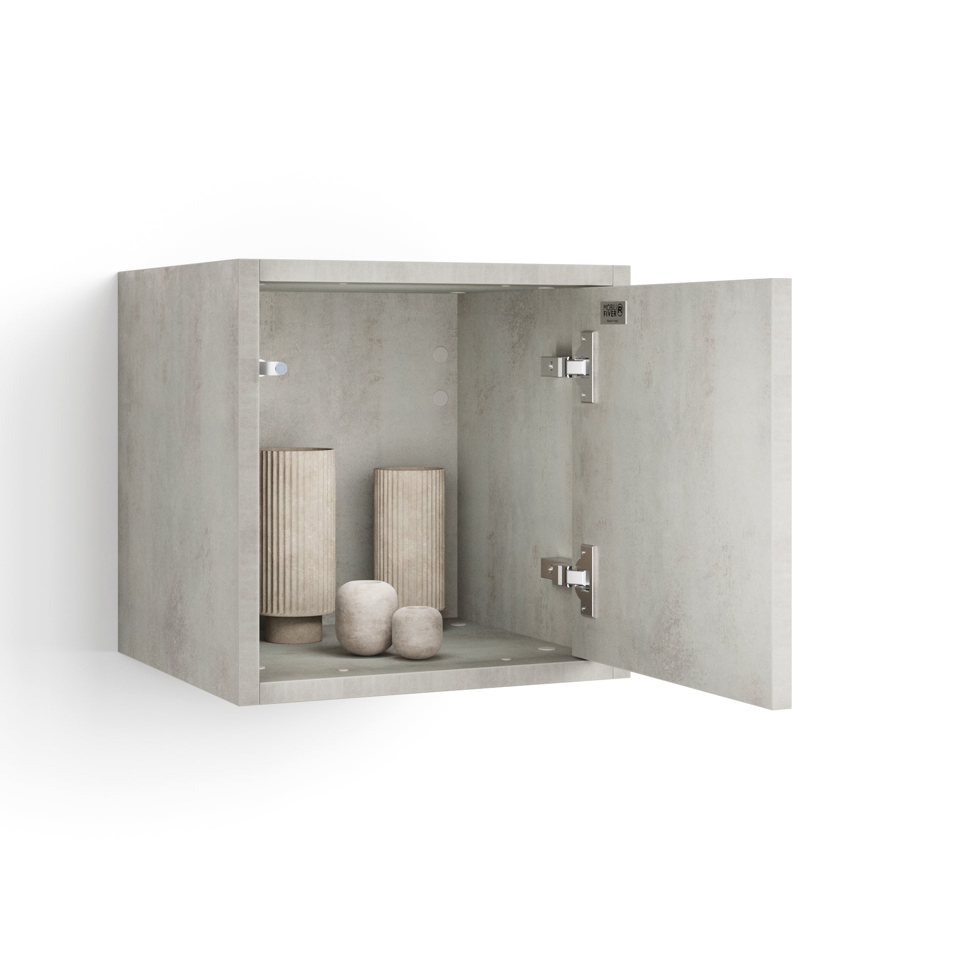 Wandkast Iacopo 36 met deuren met scharnieren grijs beton