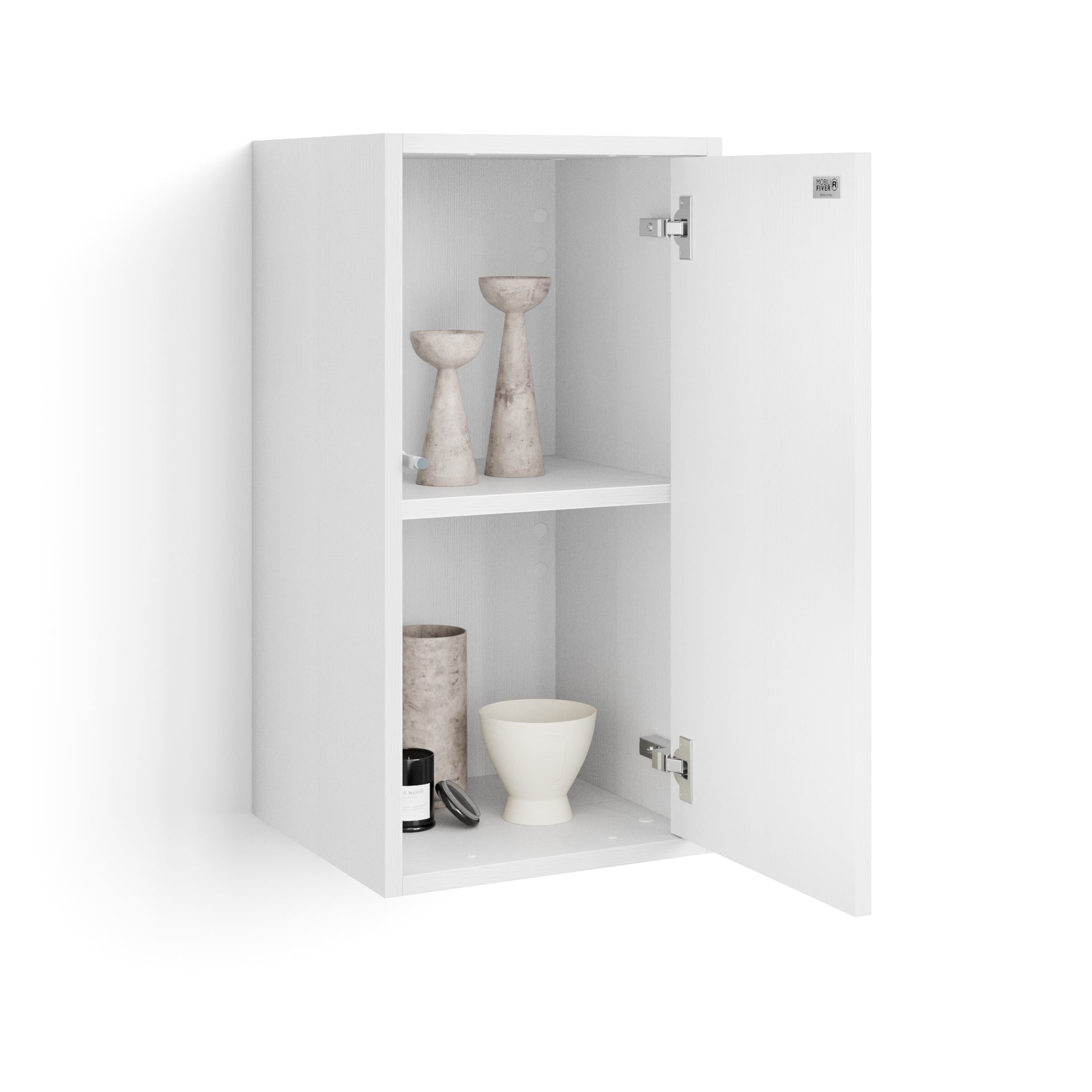 Iacopo Wall Unit 70 with Vertical Door, Ashwood White