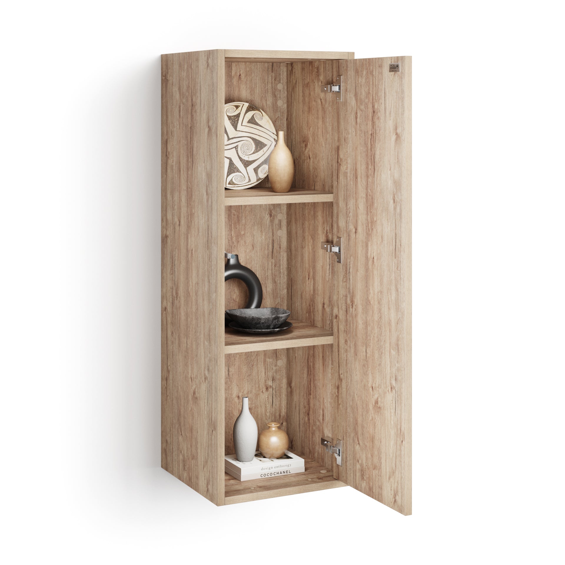 Wandkast Iacopo 104 met deuren met scharnieren eiken