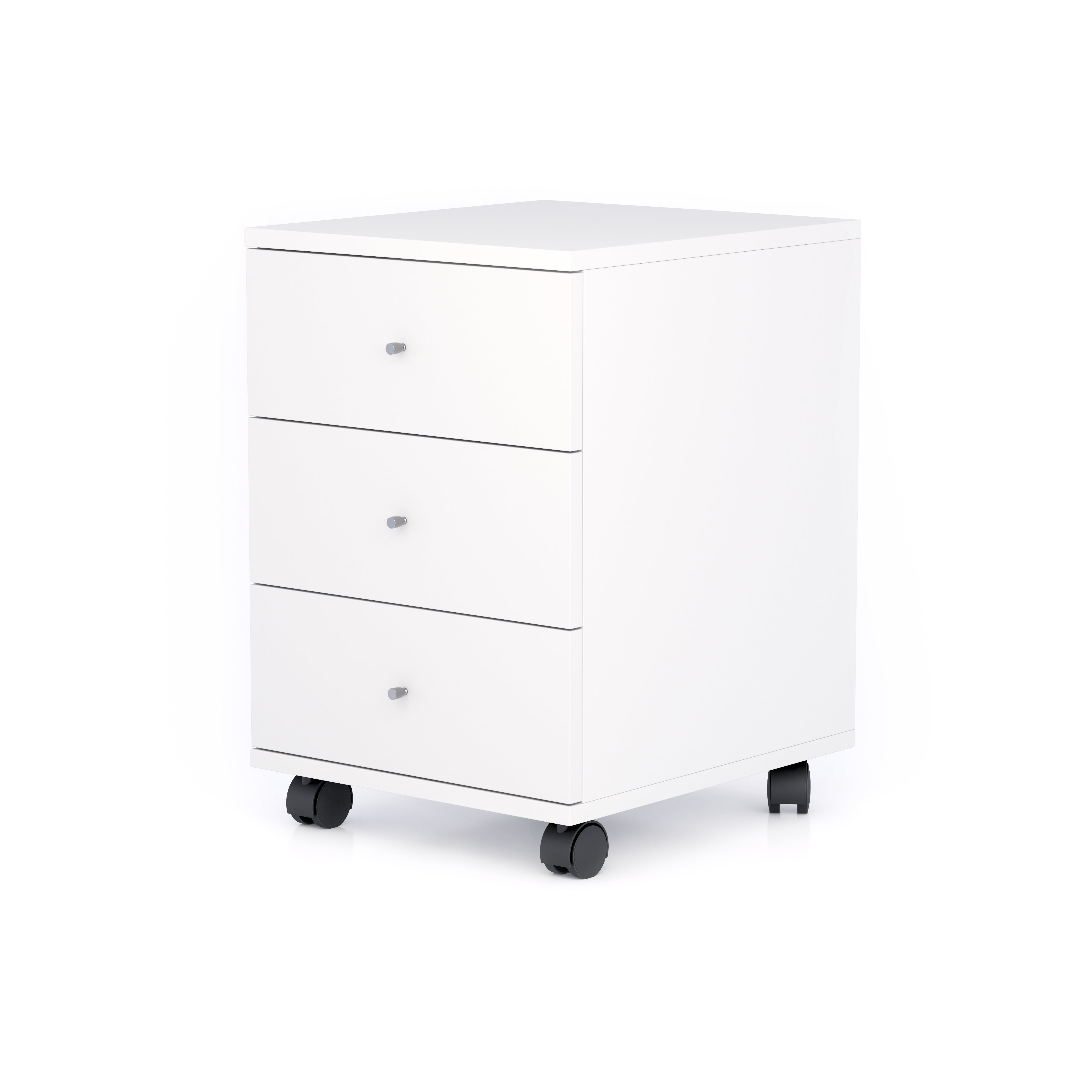 Cassettiera con ruote Clara, Bianco Opaco