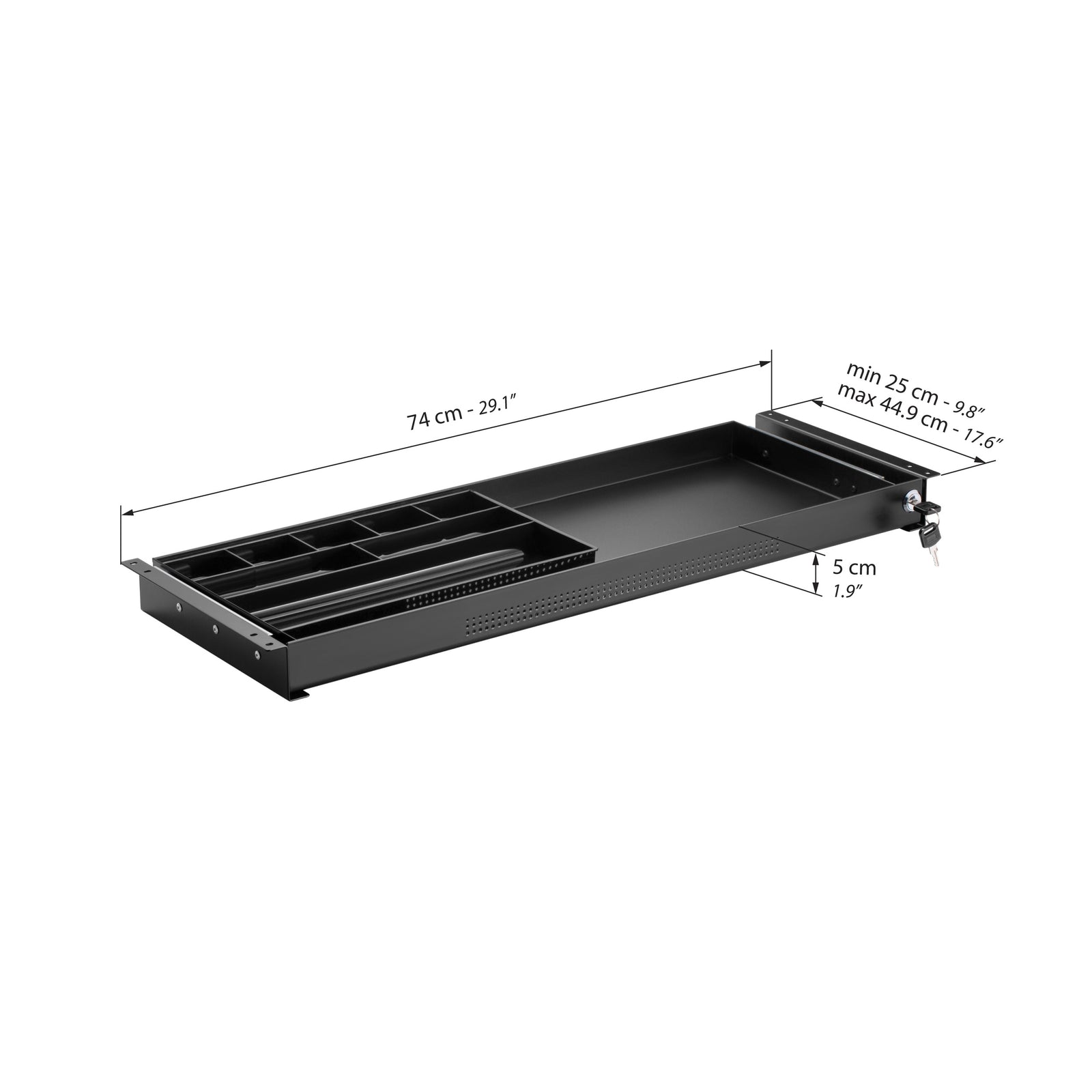 Clara Schreibtischschublade, schwarz - Immagine tecnica 1