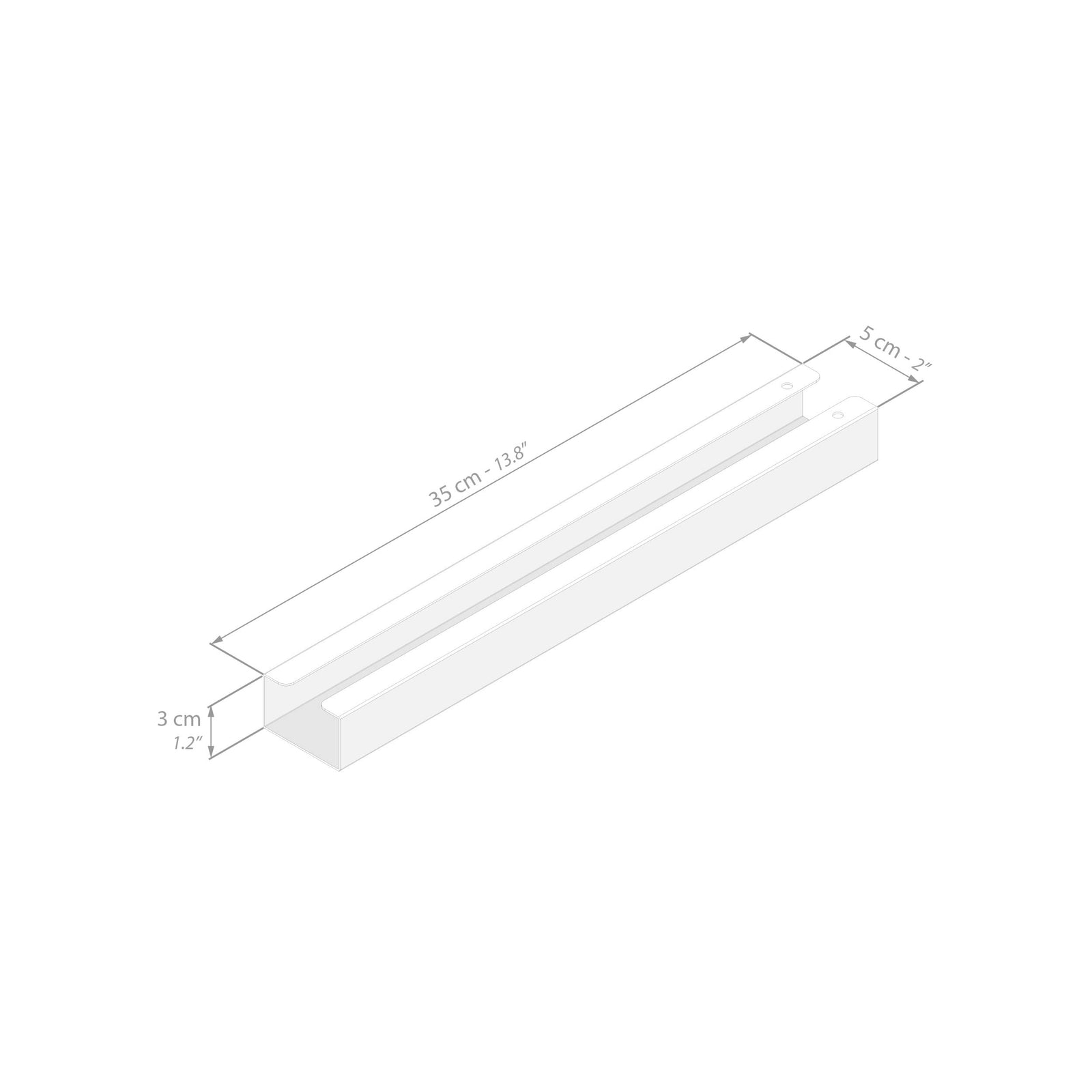 Kabelgoot voor bureau, Clara, zwart - Immagine tecnica 1