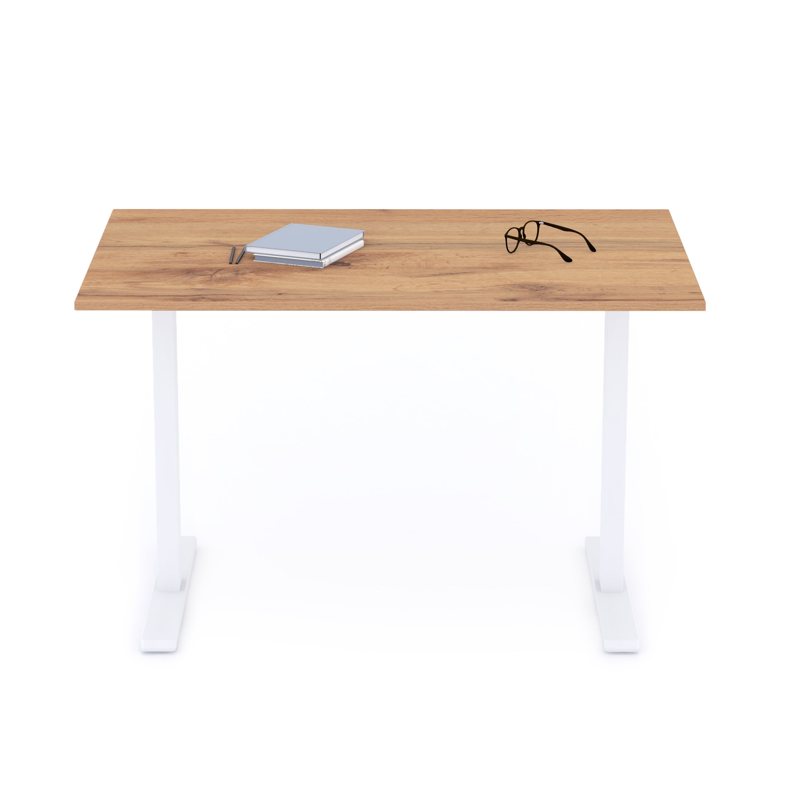 Schreibtisch Clara 120x80 Rustikale Eiche mit Fixen Weißen Beinen - Detail image 1