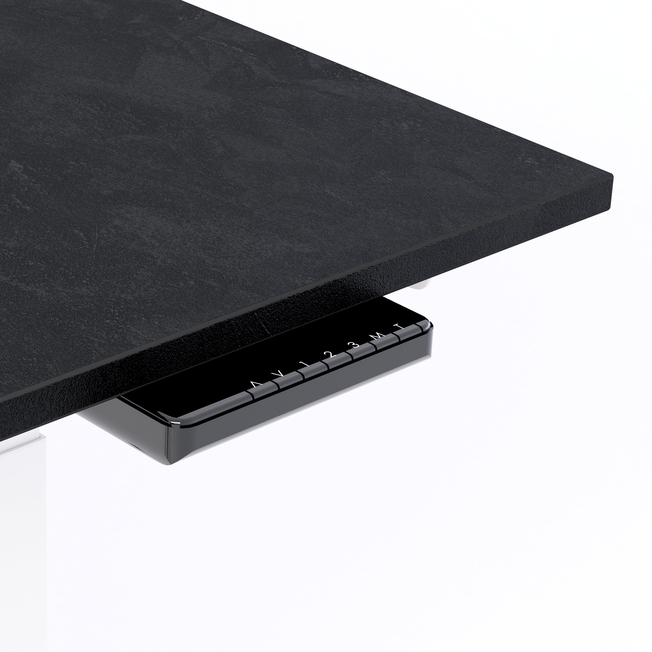 Verstellbarer Schreibtisch Clara 120x80 Schwarz Beton mit weißen Beinen - Detail image 2