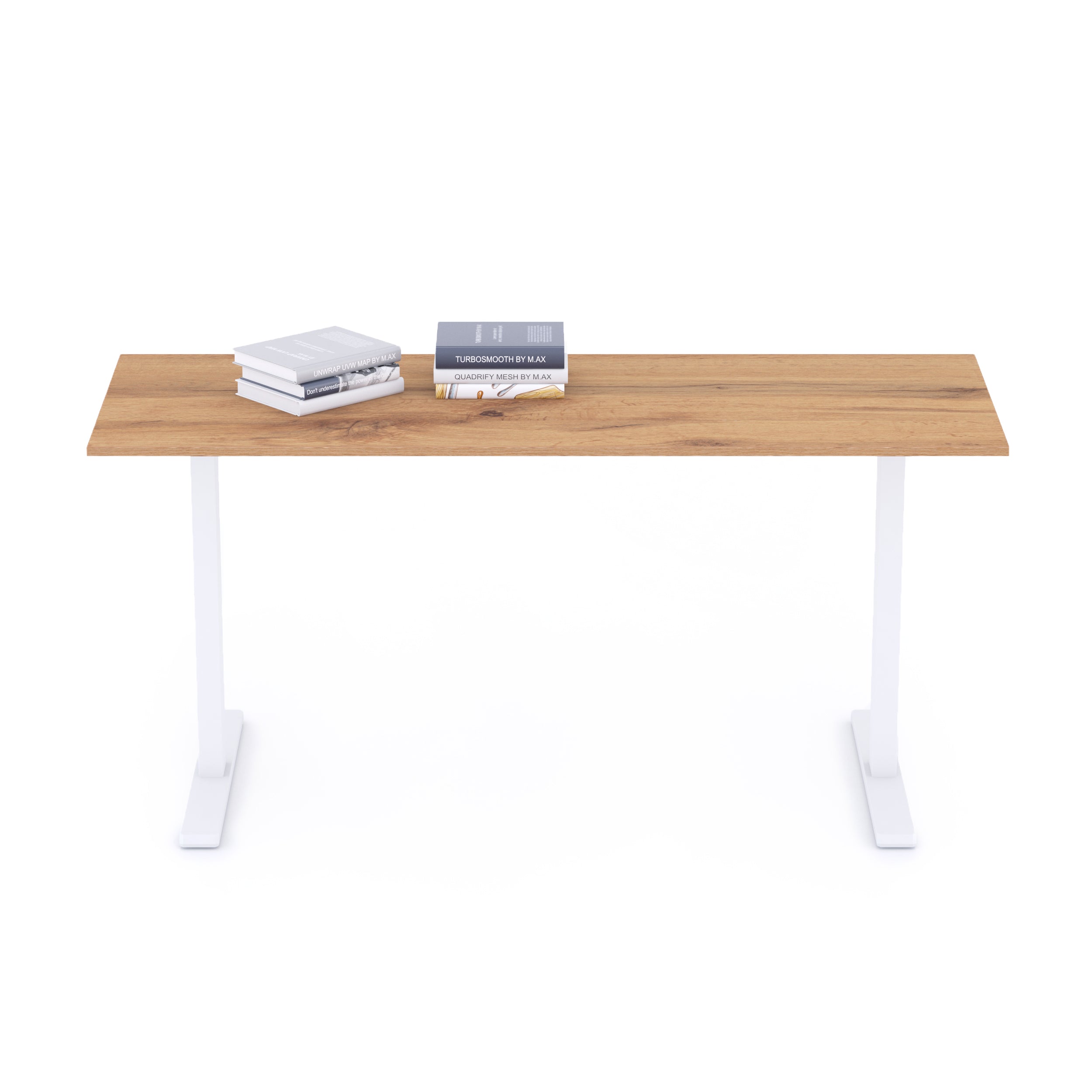 Scrivania Fissa Clara 120x60 Rovere Rustico con Gambe Bianche