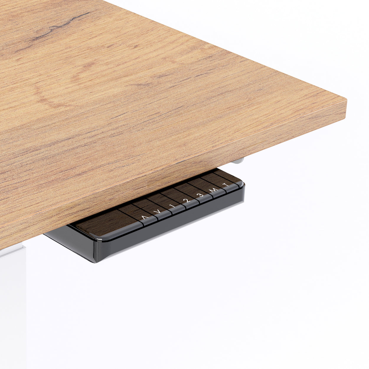 Verstellbarer Schreibtisch Clara 160x80 Eiche Rustikal mit weissen Beinen - Detail image 2