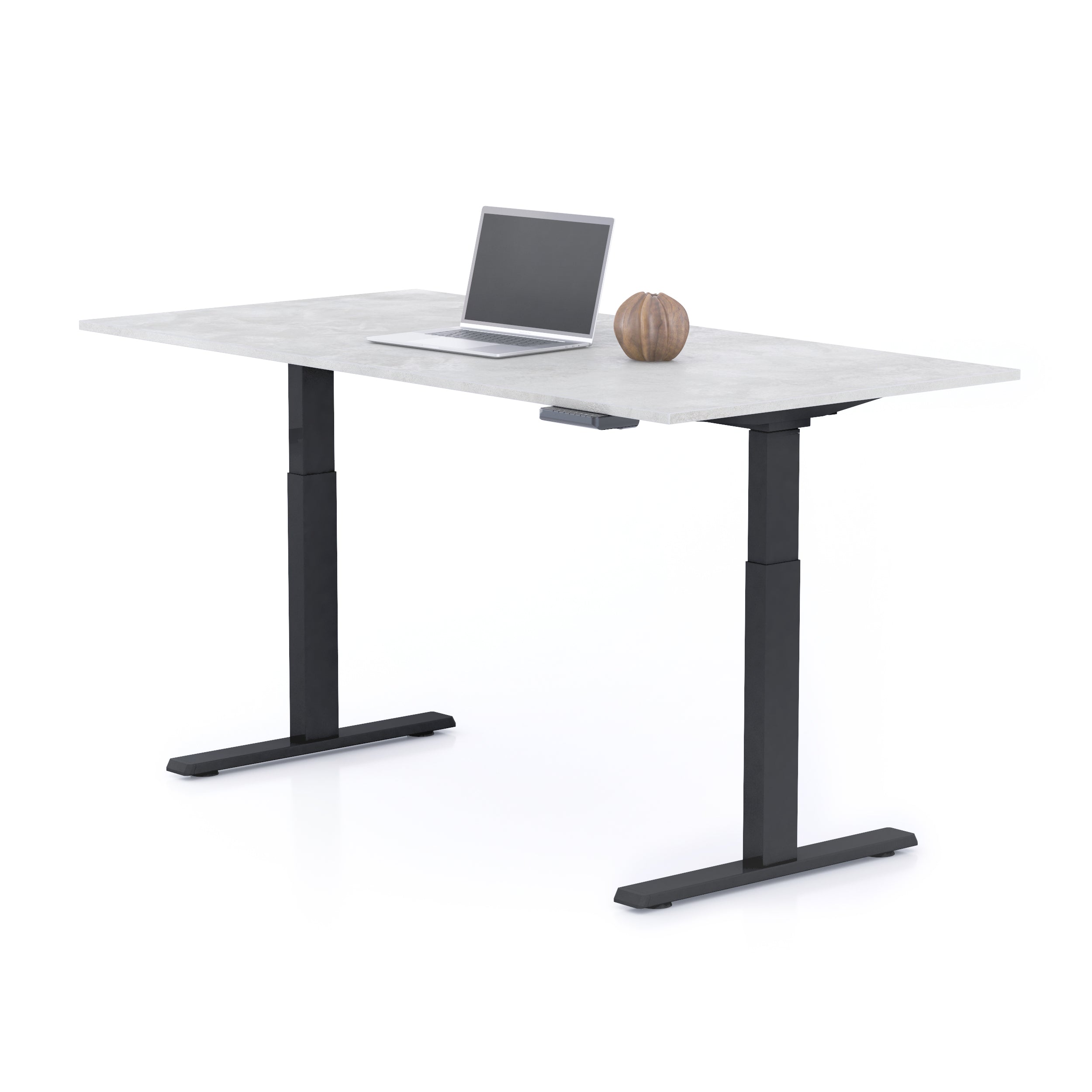 Scrivania regolabile Clara 160x80 Grigio Cemento con Gambe Nere - Immagine dettaglio 1