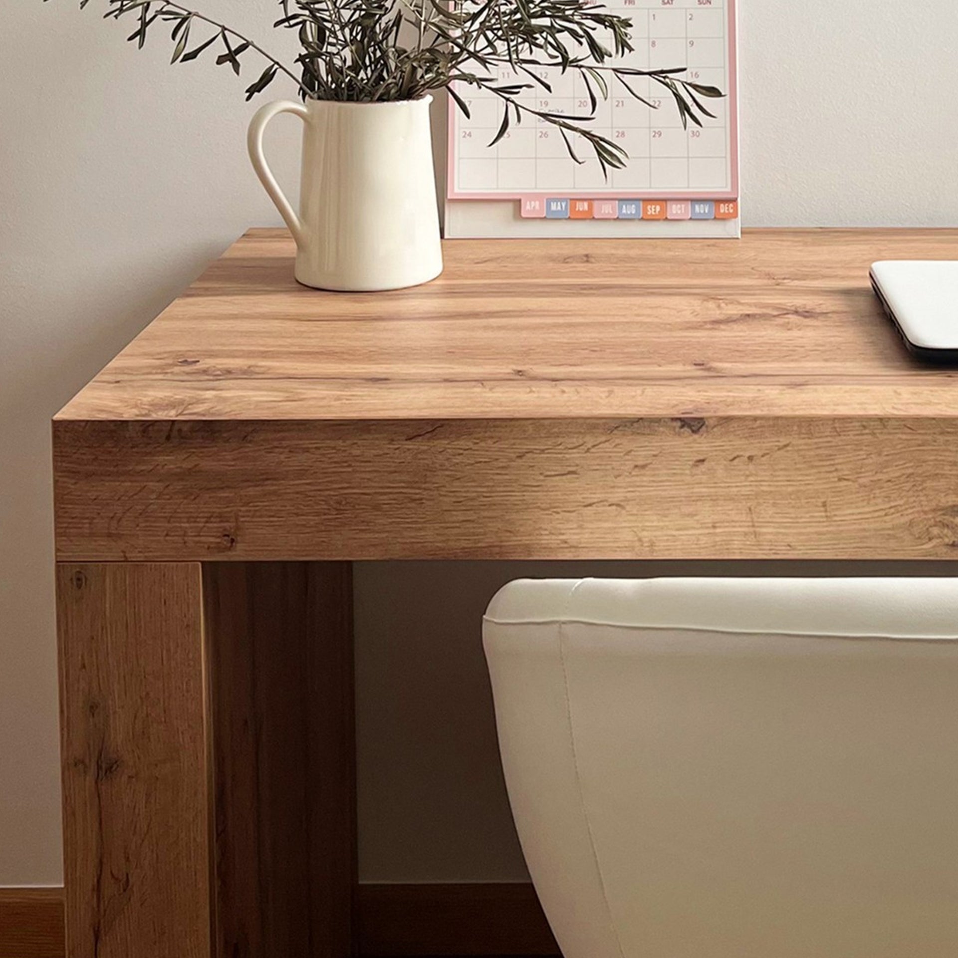 Table de bureau Evolution 180x60, Bois Rustique avec Deux Pieds - Set image 1