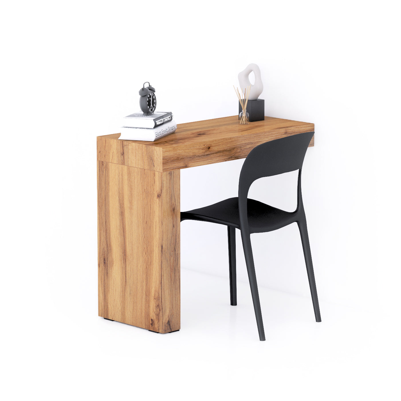 Escritorio Evolution 90x40, Madera Rustica con una pata