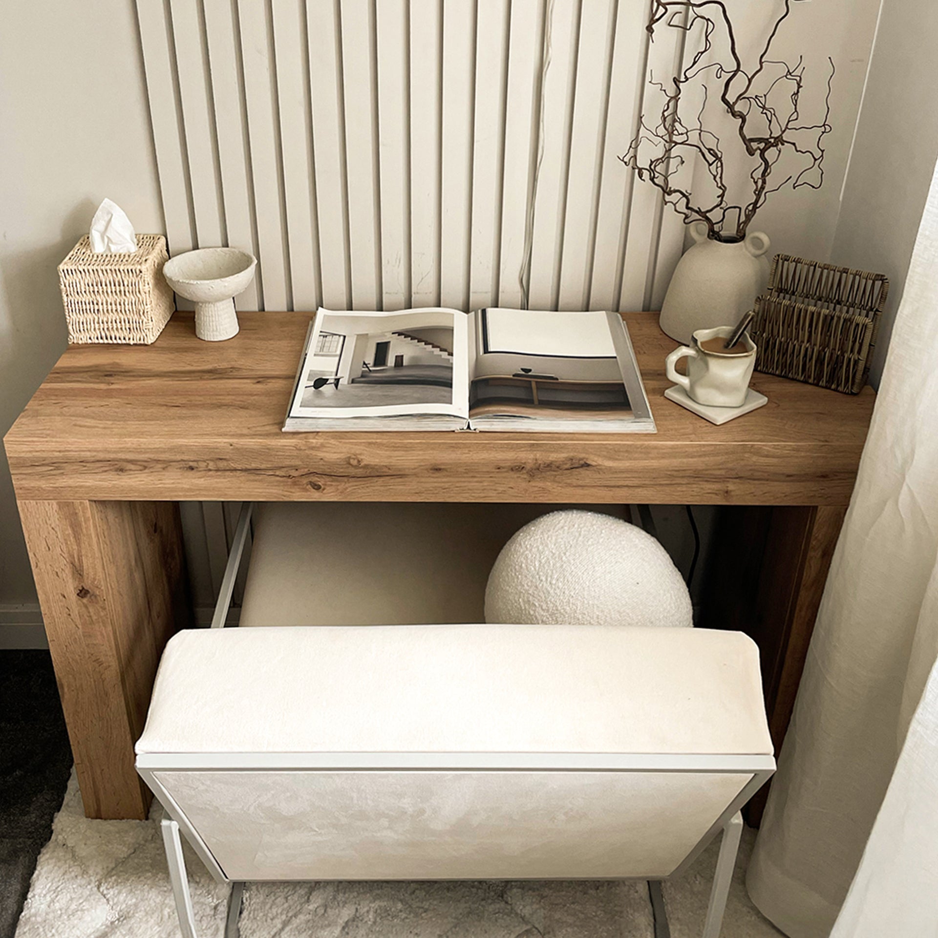 Evolution Desk 120x40, Rustic Oak with Two Legs - Set image 2