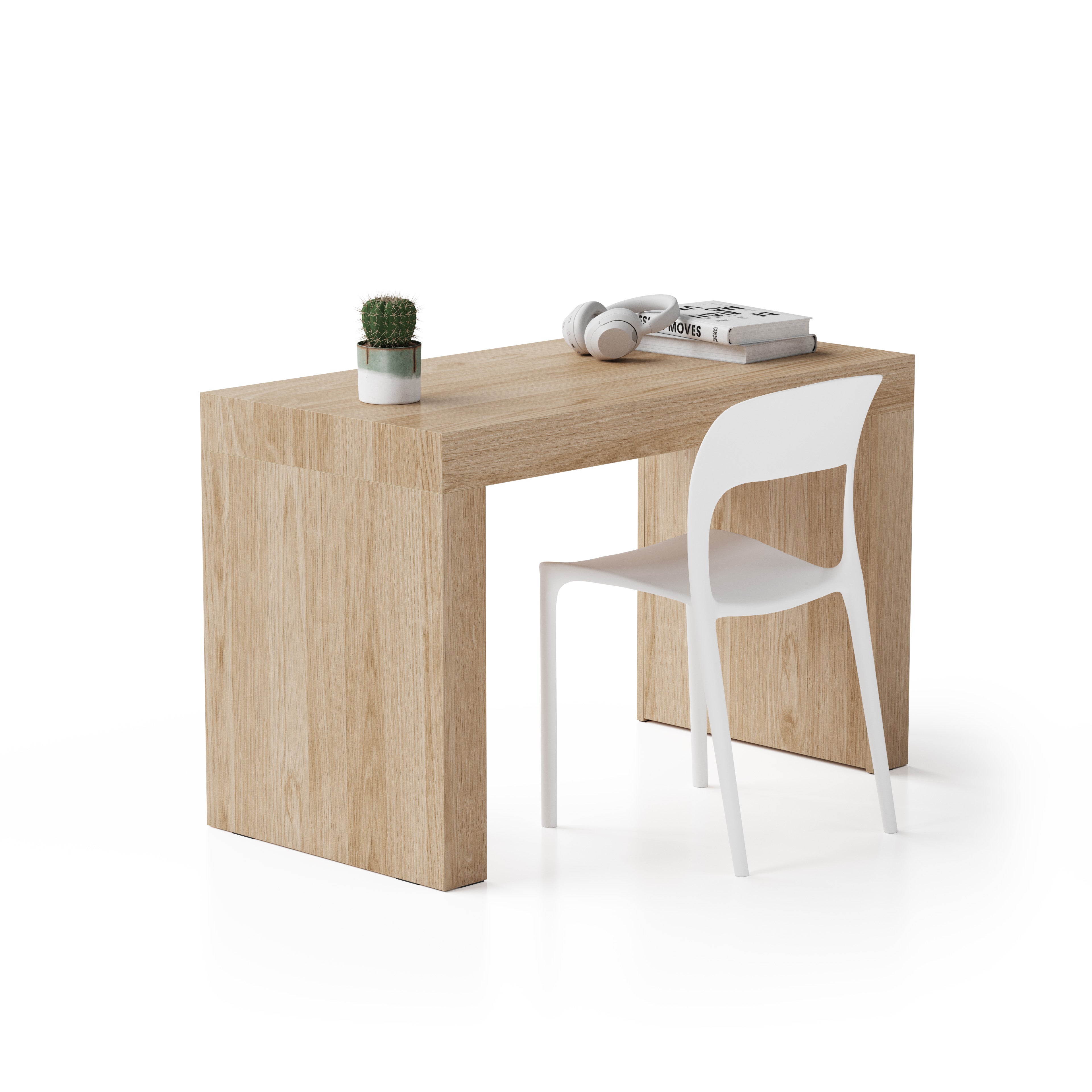 Scrivania Evolution 120x60, Rovere Naturale con Due Gambe - Immagine principale