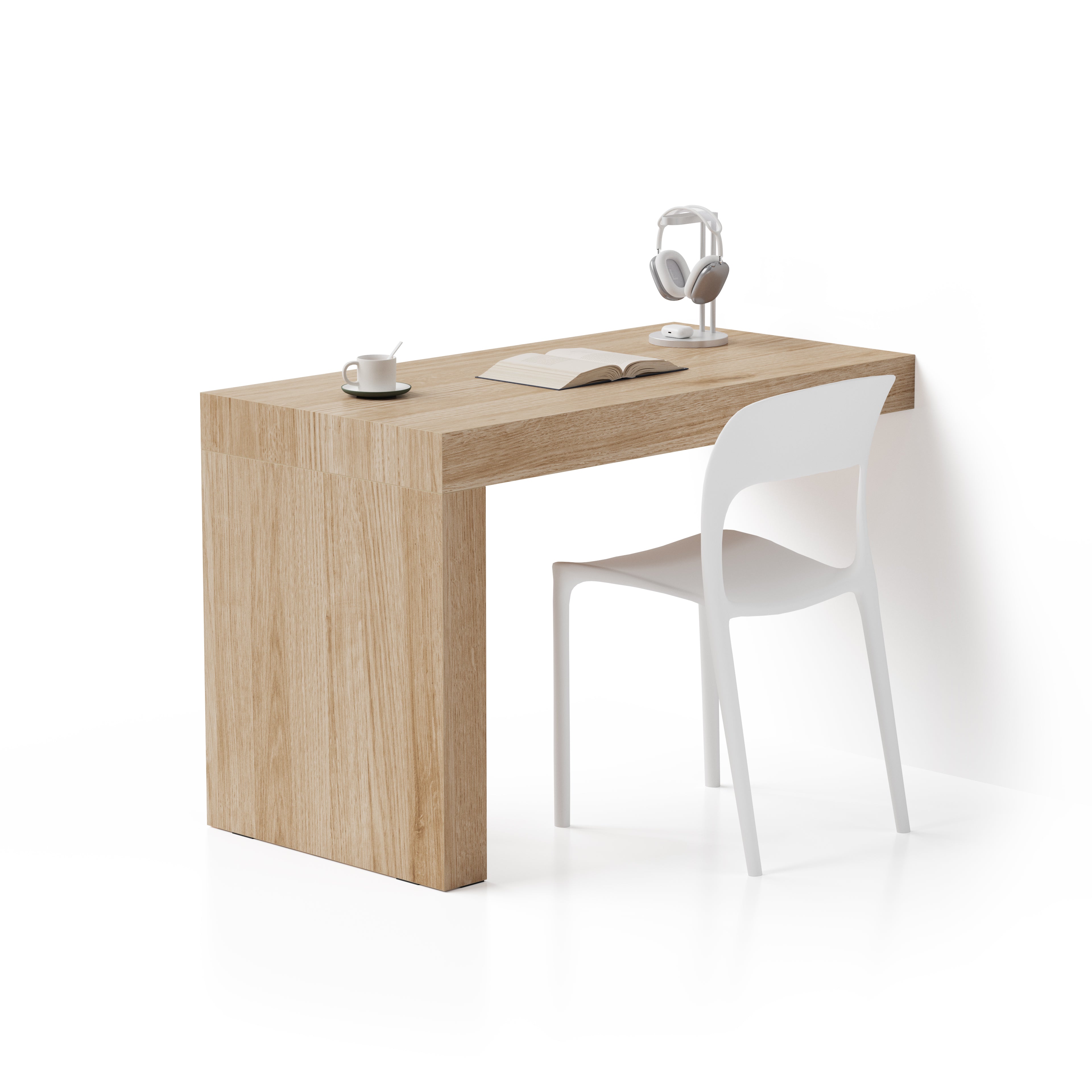 Scrivania Evolution 120x60, Rovere Naturale con Una Gamba