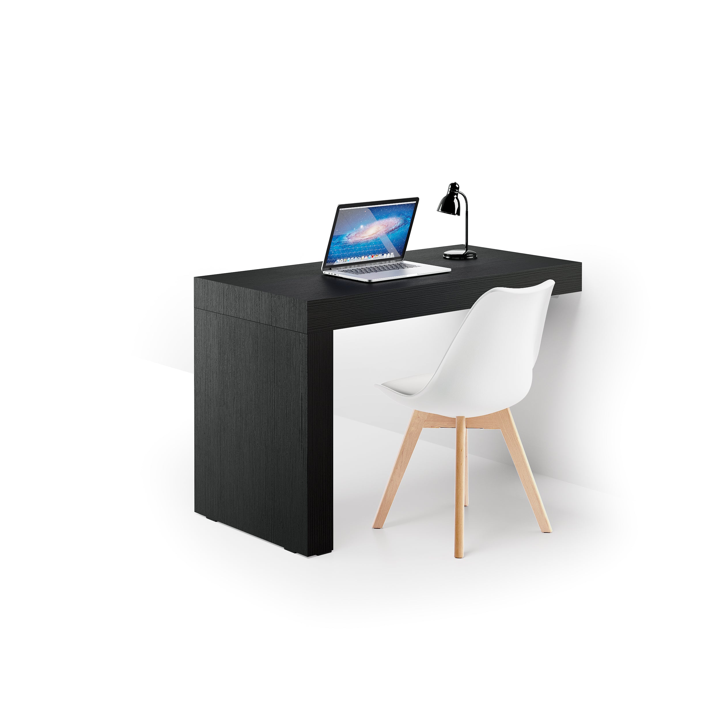Scrivania Evolution 120x60, Nero Frassino con Una Gamba - Immagine principale
