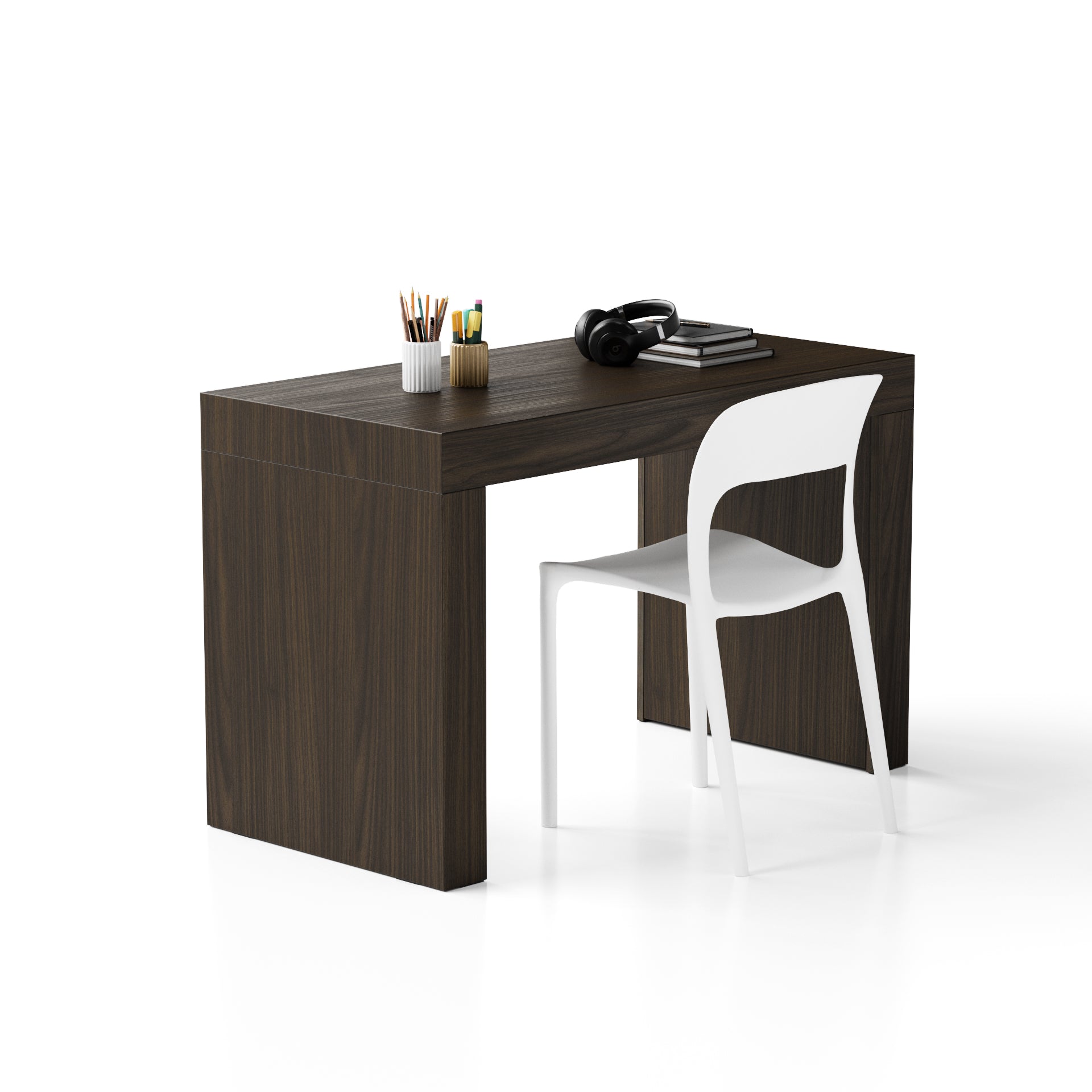 Scrivania Evolution 120x60, Noce Scuro con Due Gambe