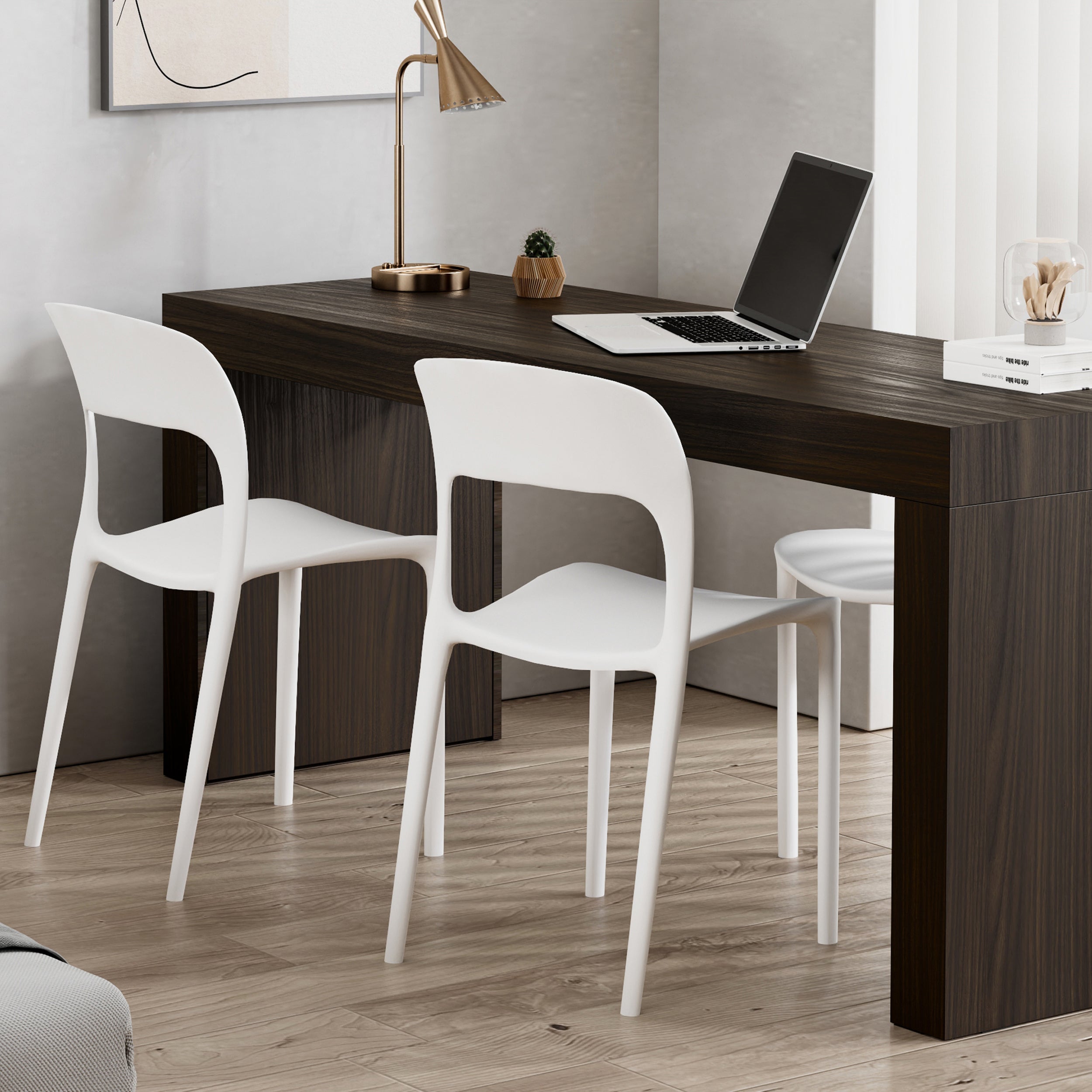 Table de Bureau Evolution 180x60, Noyer Américain avec Deux Pieds - Set image 1