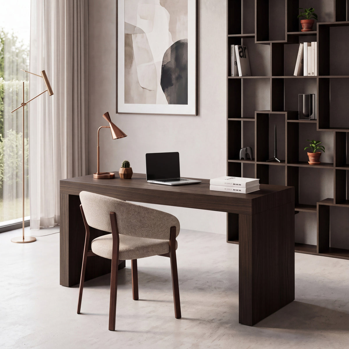 Evolution Desk 180x60, Dark Walnut with Two Legs - Set image 1