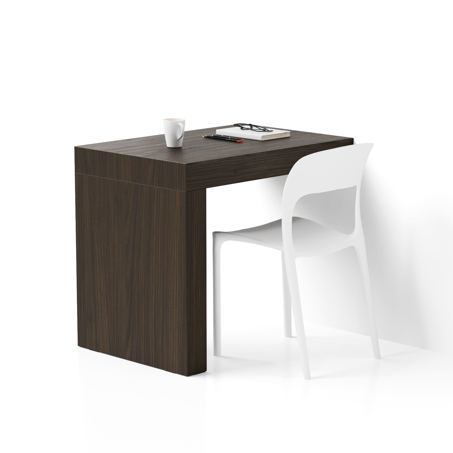Escritorio Evolution 90x60, Nogal Americano con una pata