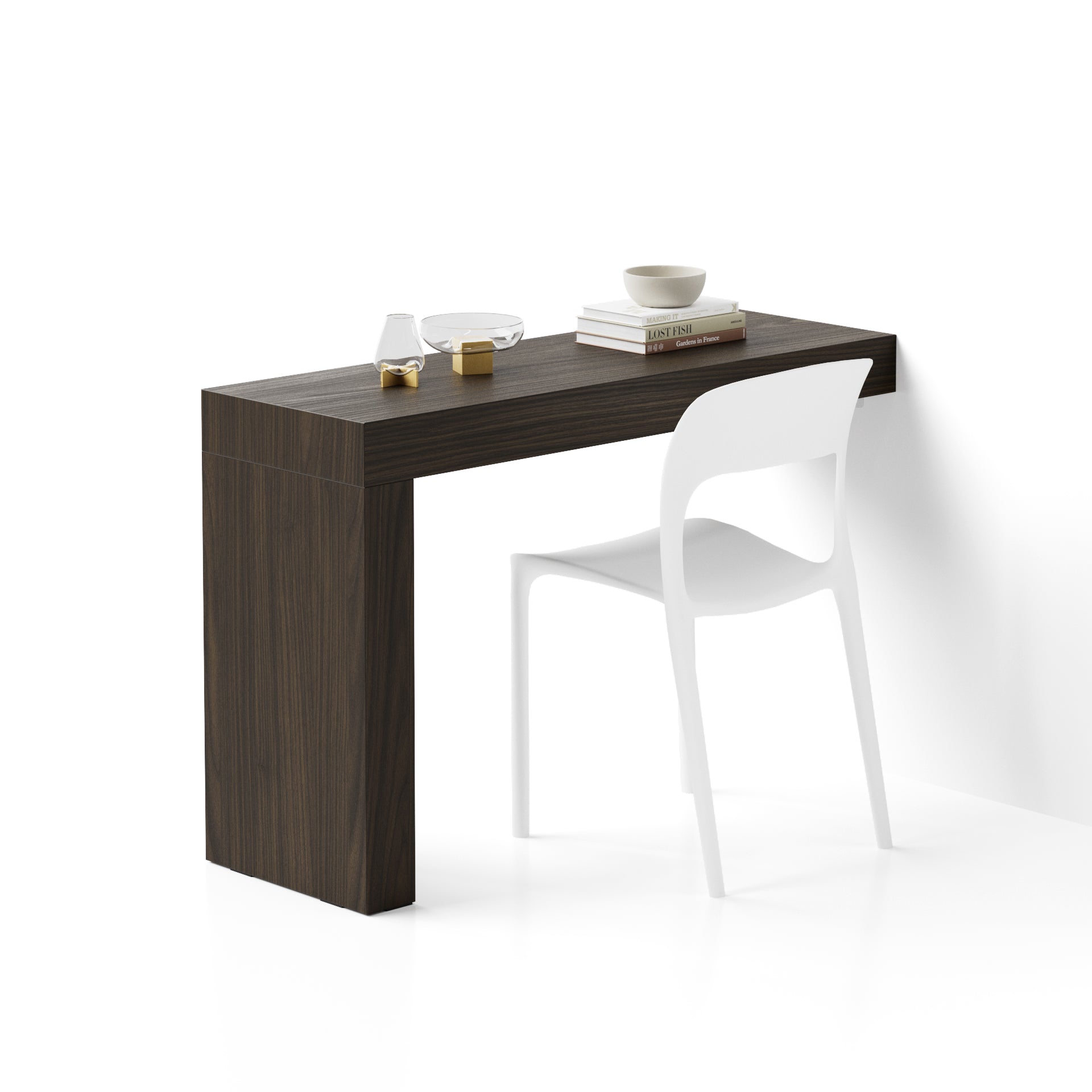 Escritorio Evolution 120x40, Nogal Americano con una pata