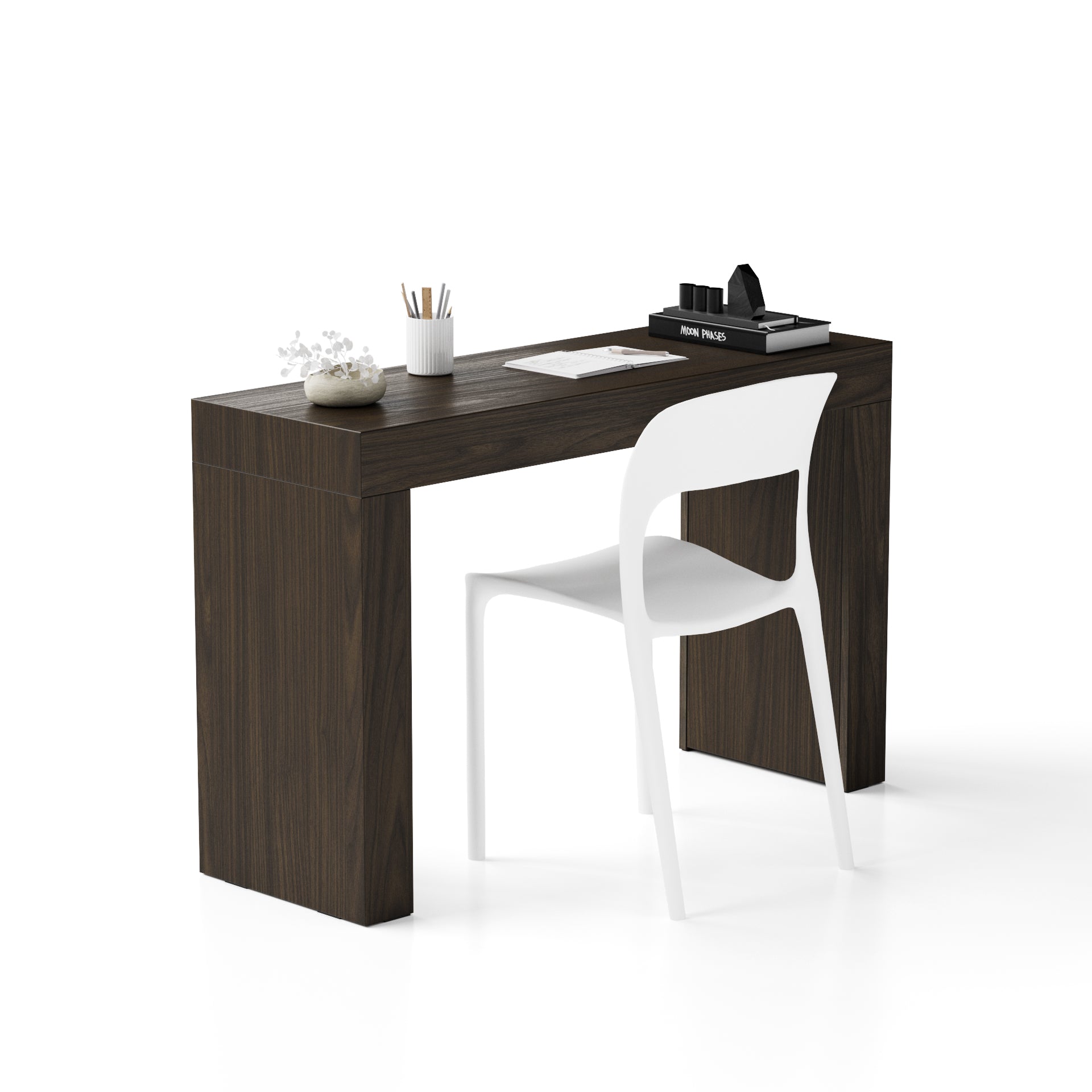 Escritorio Evolution 120x40, Nogal Americano con dos patas