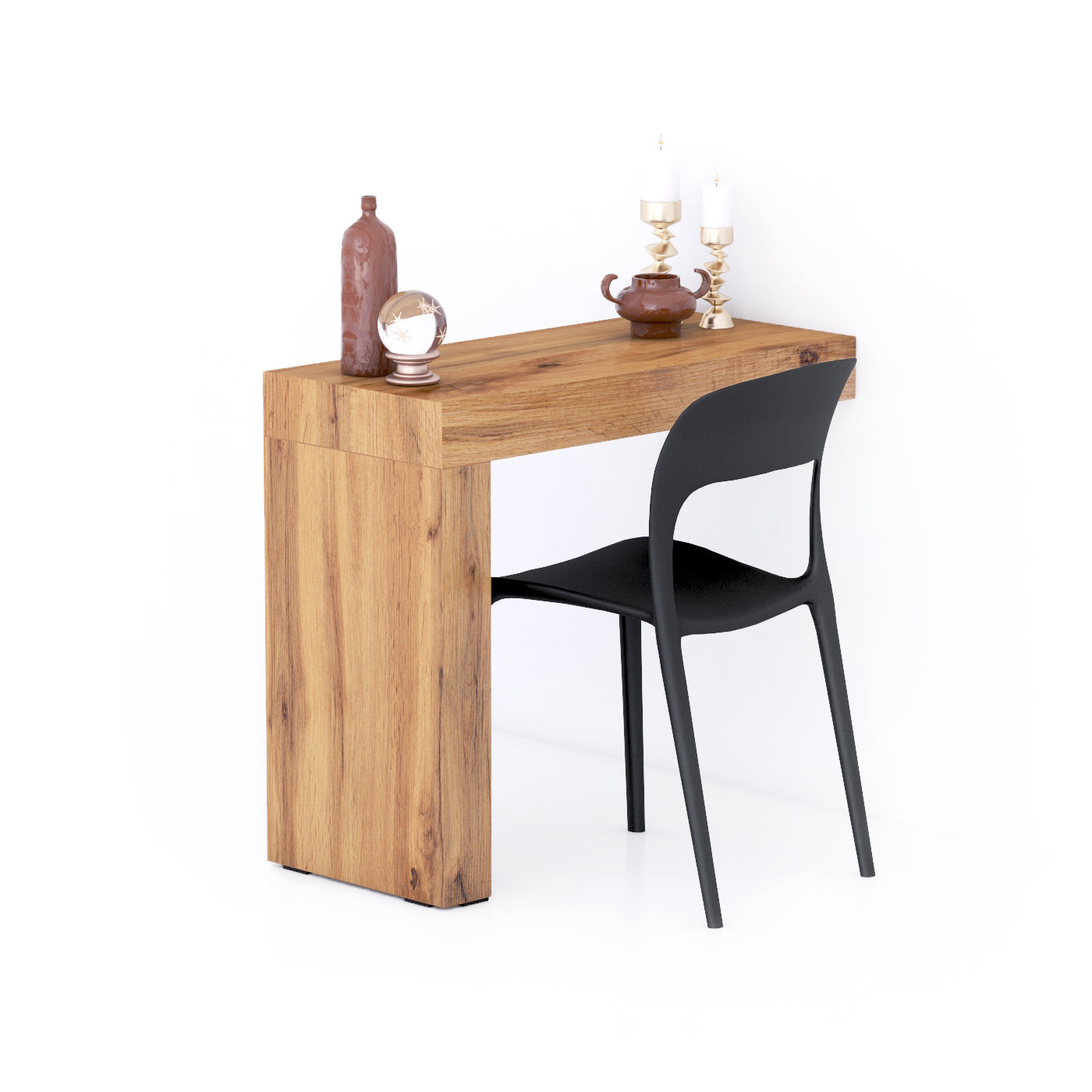 Tavolo da pranzo Evolution 90x40, Rovere Rustico con Una Gamba