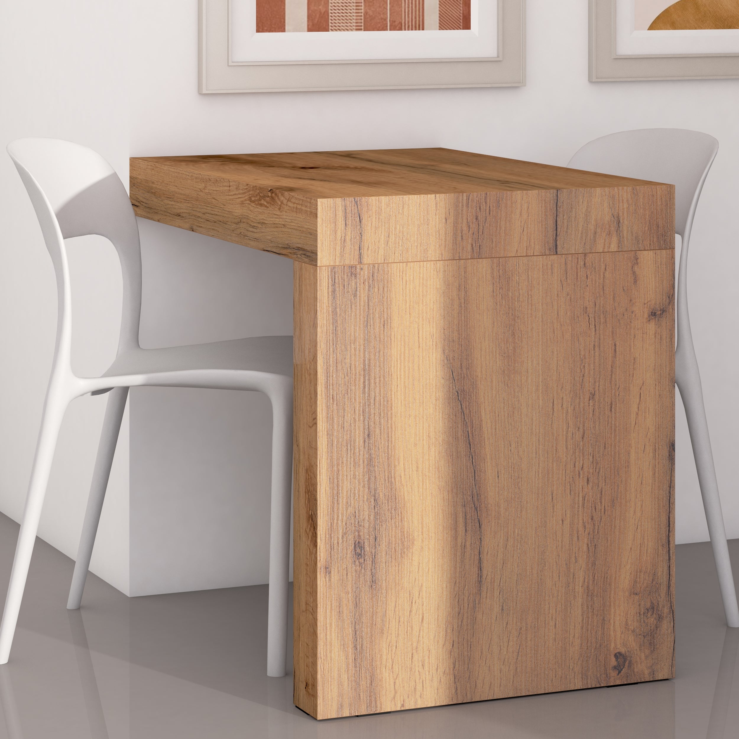 Mesa de jantar Evolution 90x60, Carvalho Rustico com Uma Perna - Set image 1
