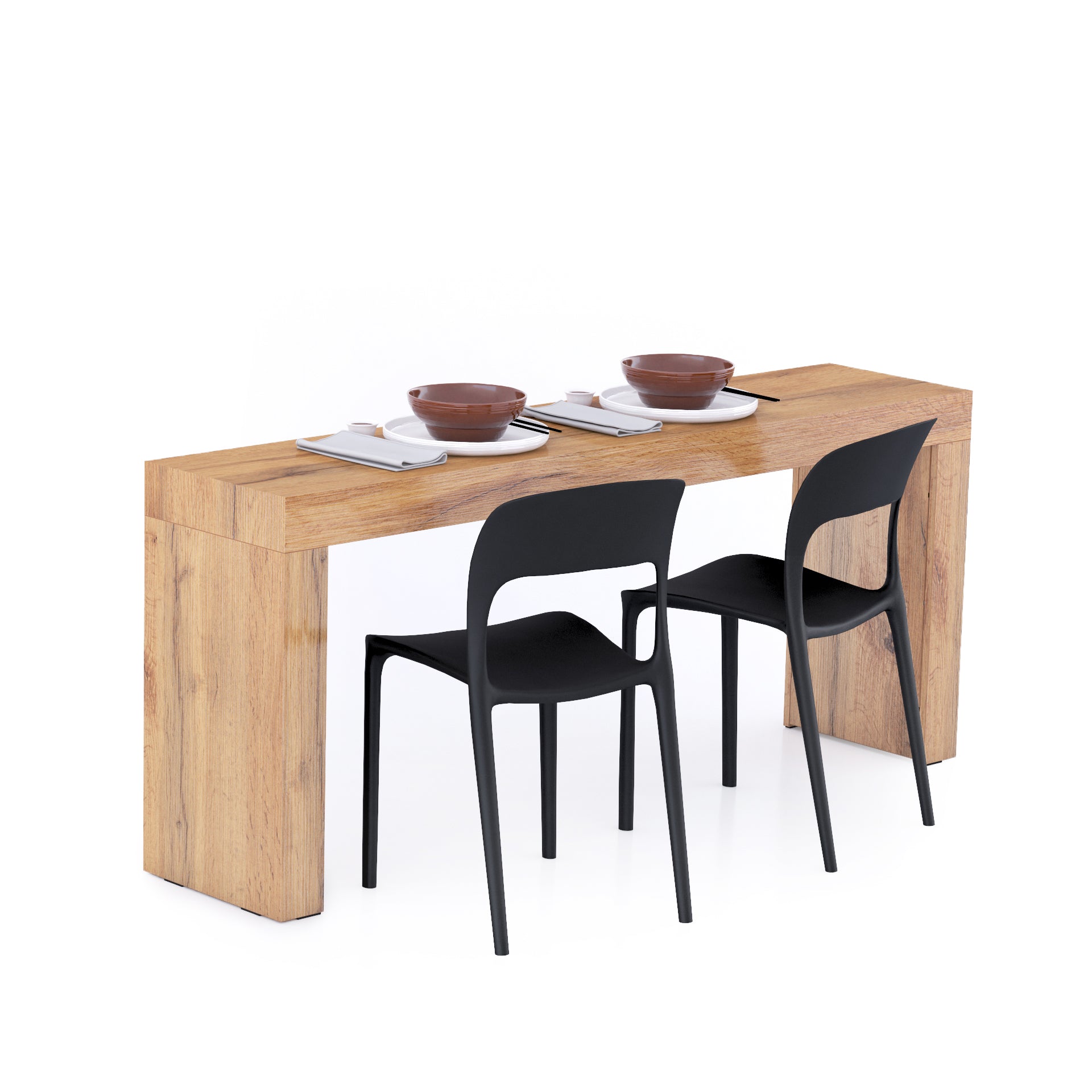 Tavolo da pranzo Evolution 180x40, Rovere Rustico con Due Gambe - Immagine principale