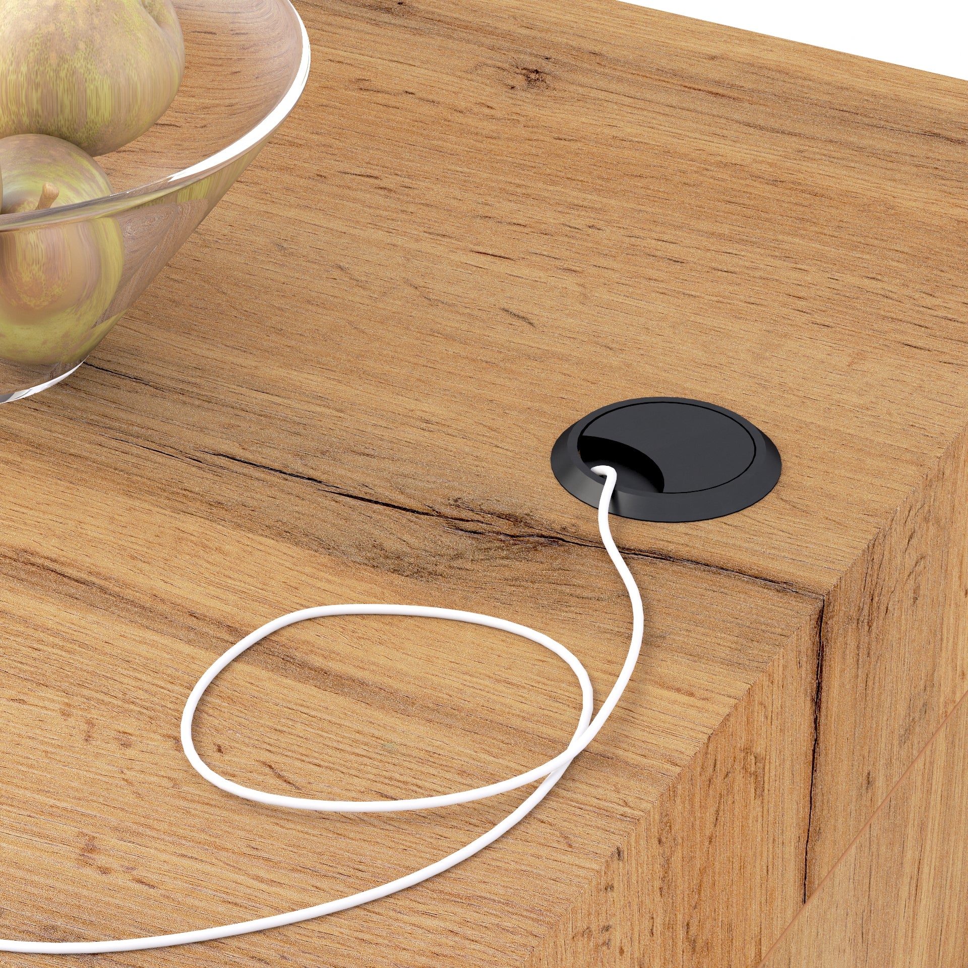 Evolution dining table 120x60 with Wireless Charger, Rustic Oak with Two Legs - Detail image 3