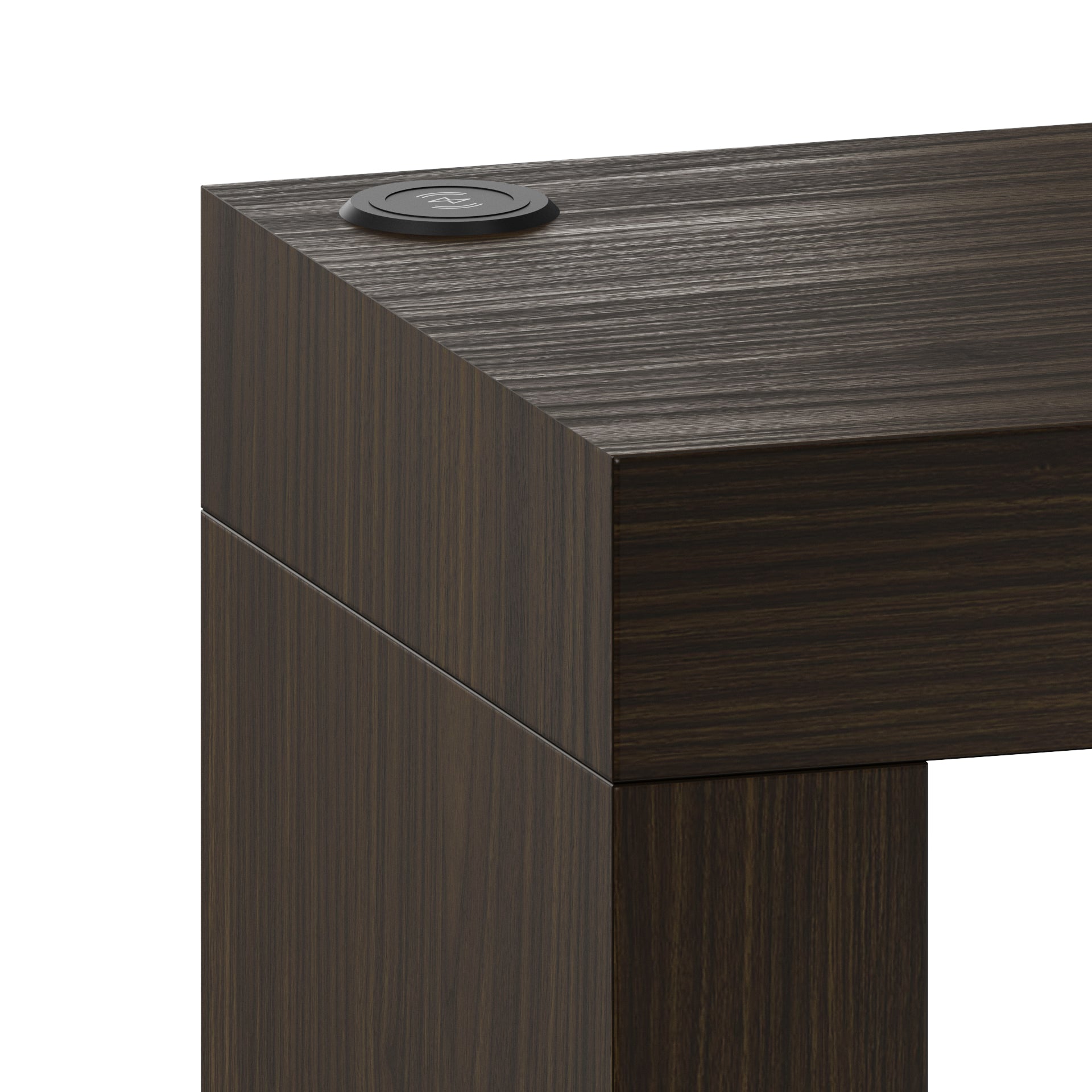 Tavolo Alto Evolution 180x40, Noce Scuro con Due Gambe e Caricatore Wireless - Immagine dettaglio 1