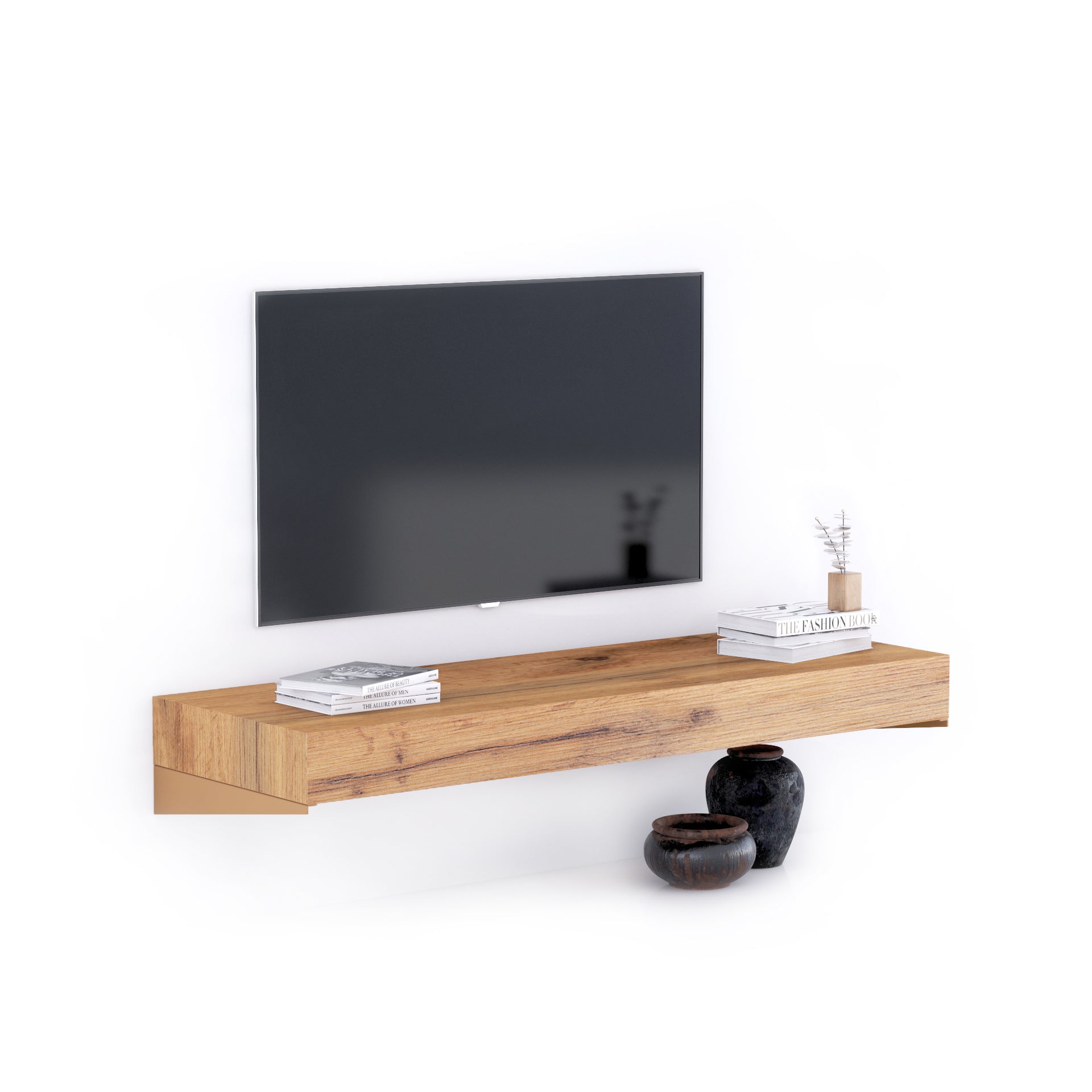 Tv Wandregal Evolution 120 x 40, rustikale Eiche - Main image