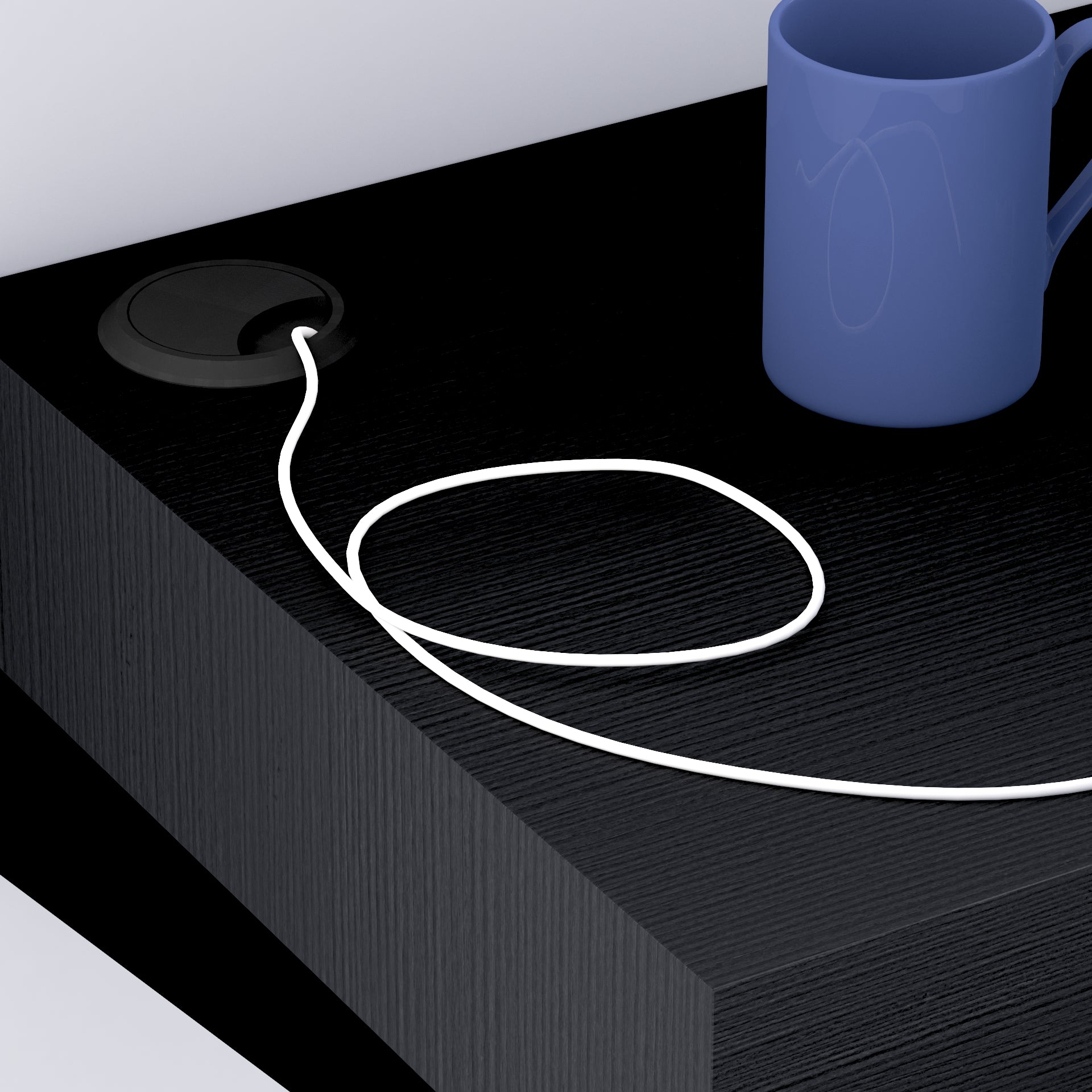 Floating tv stand Evolution 120x40 with Wireless Charger, Ashwood Black - Detail image 4