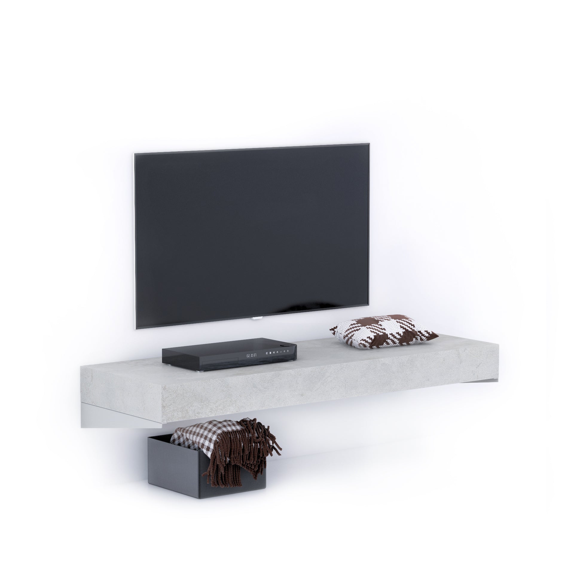 Floating tv stand Evolution 120x40, Concrete Effect, Grey