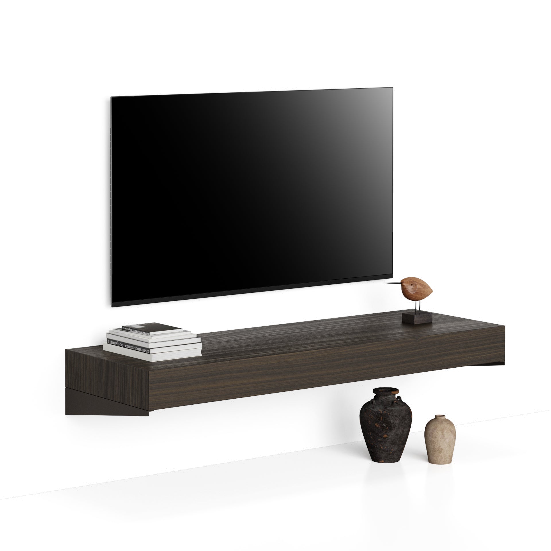 Floating tv stand Evolution 47.2 x 15.7 in, Dark Walnut