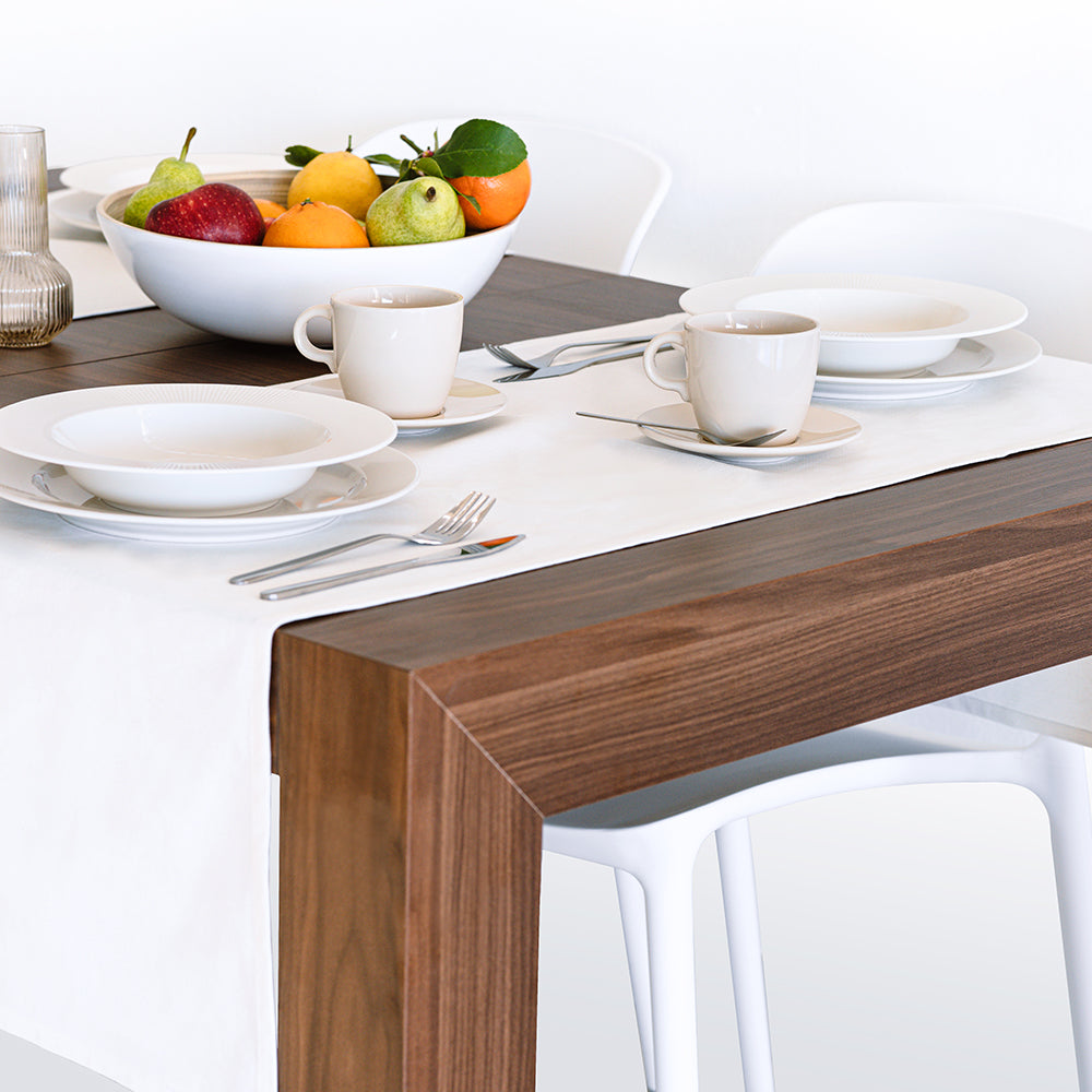 Runner da Tavola Gioele in cotone 45x180, Bianco - Immagine principale