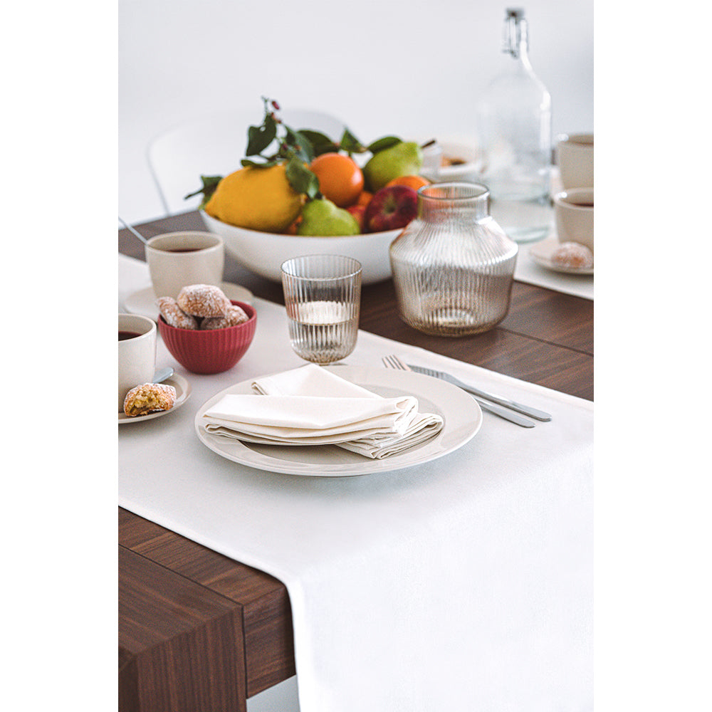 Gioele Cotton table runner 45x220, White - Detail image 1