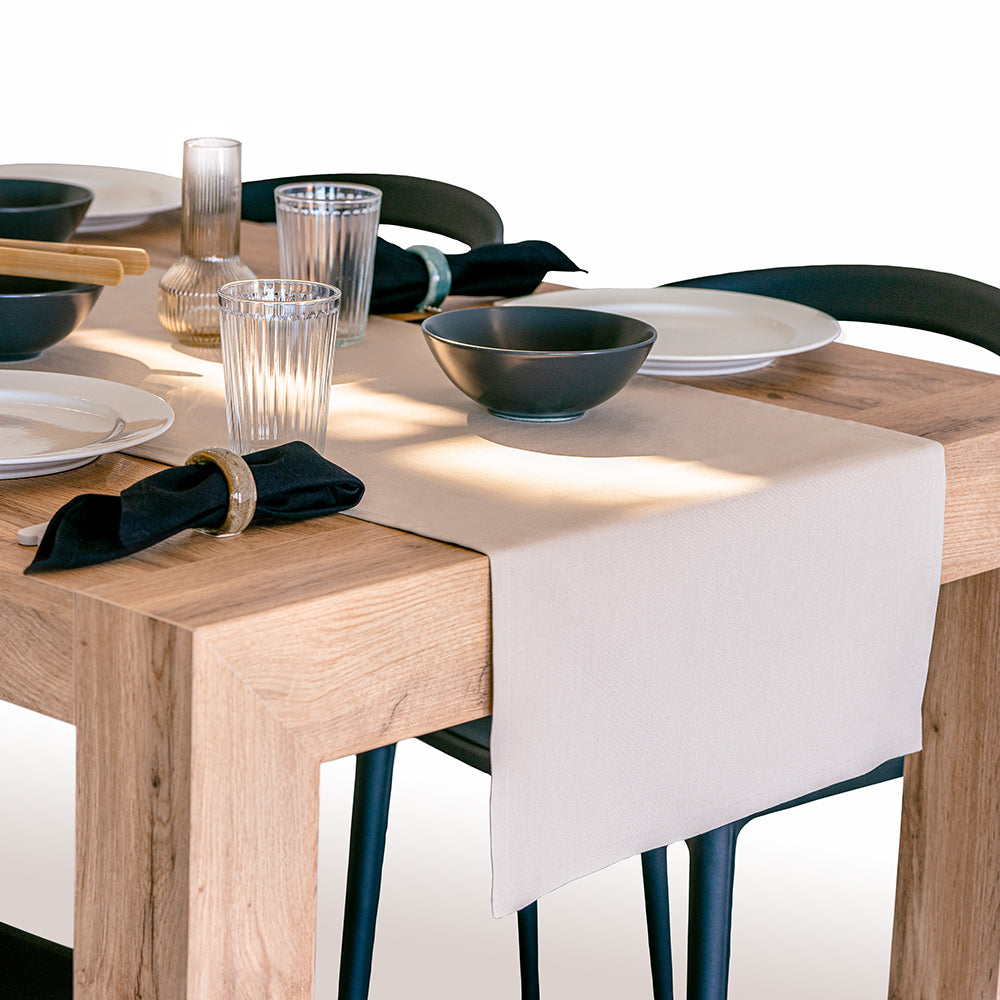 Chemin de table Gioele en coton 45x220, Beige