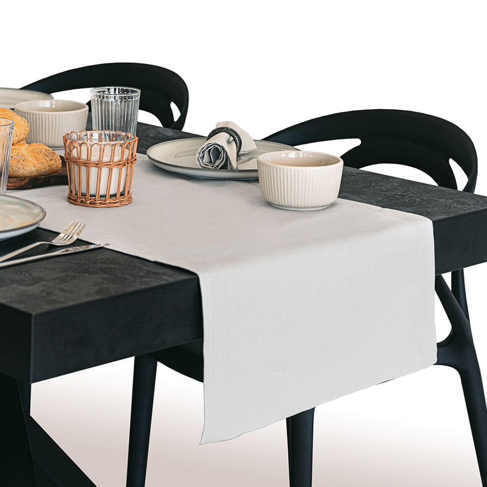 Runner da Tavola Gioele in cotone 45x260, Grigio chiaro - Immagine principale