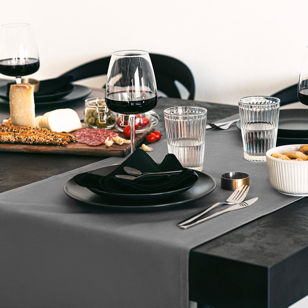 Runner da Tavola Gioele in cotone 45x260, Grigio scuro - Immagine dettaglio 4