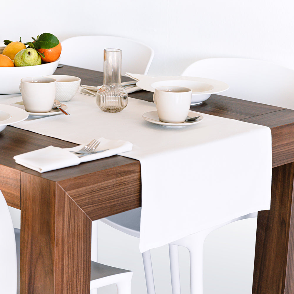 Runner da Tavola Gioele in cotone 45x280, Bianco - Immagine principale