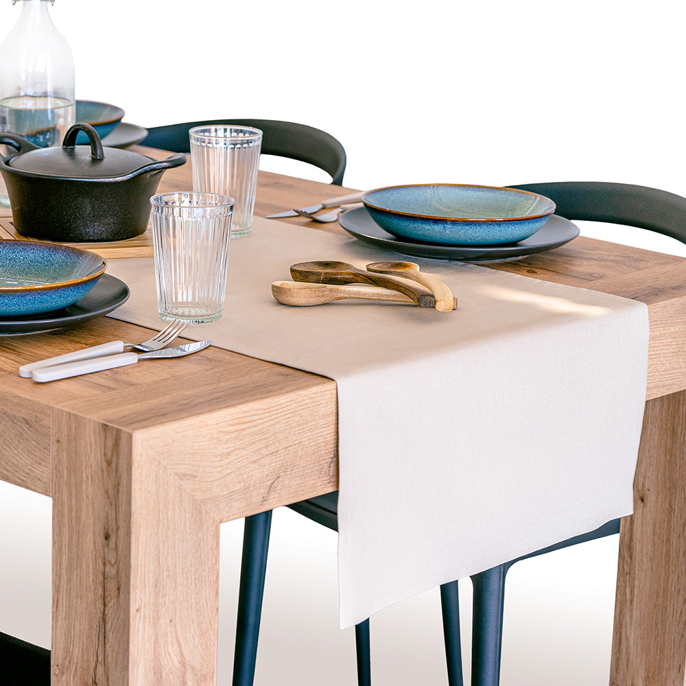 Chemin de table Gioele en coton 45x280, Beige
