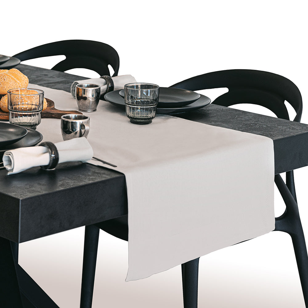 Runner da Tavola Gioele in cotone 45x280, Grigio chiaro