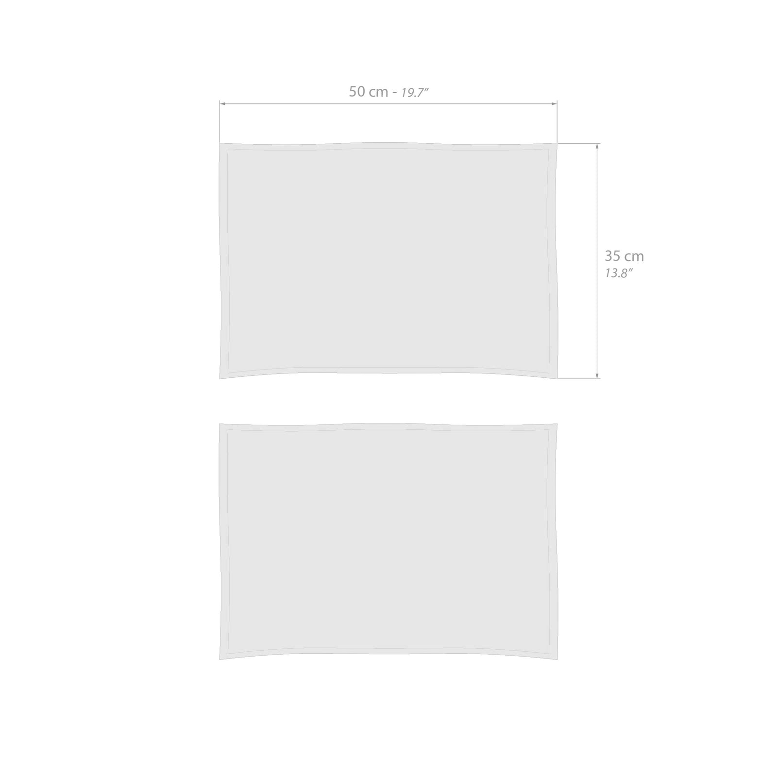 Placemats in katoen, Gioele, 35x50, Set van 2, Lichtgrijs - Immagine tecnica 1