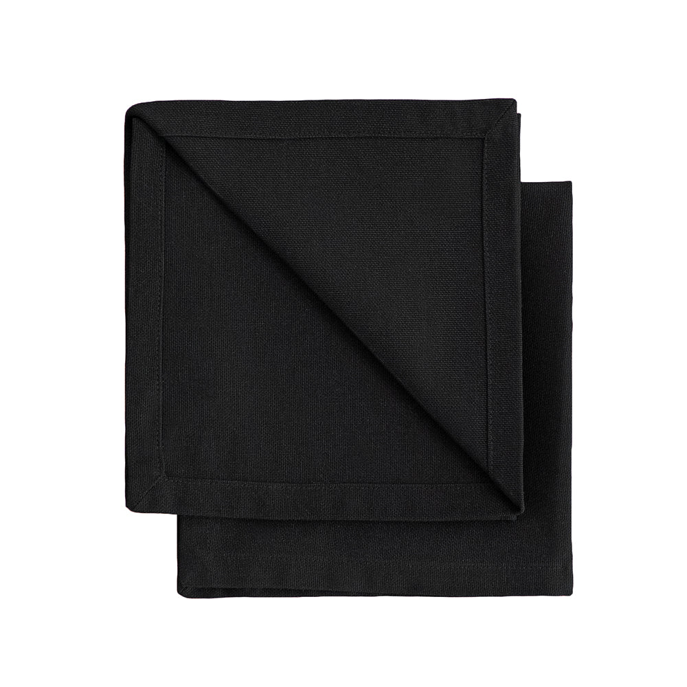 Tovaglioli Gioele in cotone 35x35, Set da 2, Nero