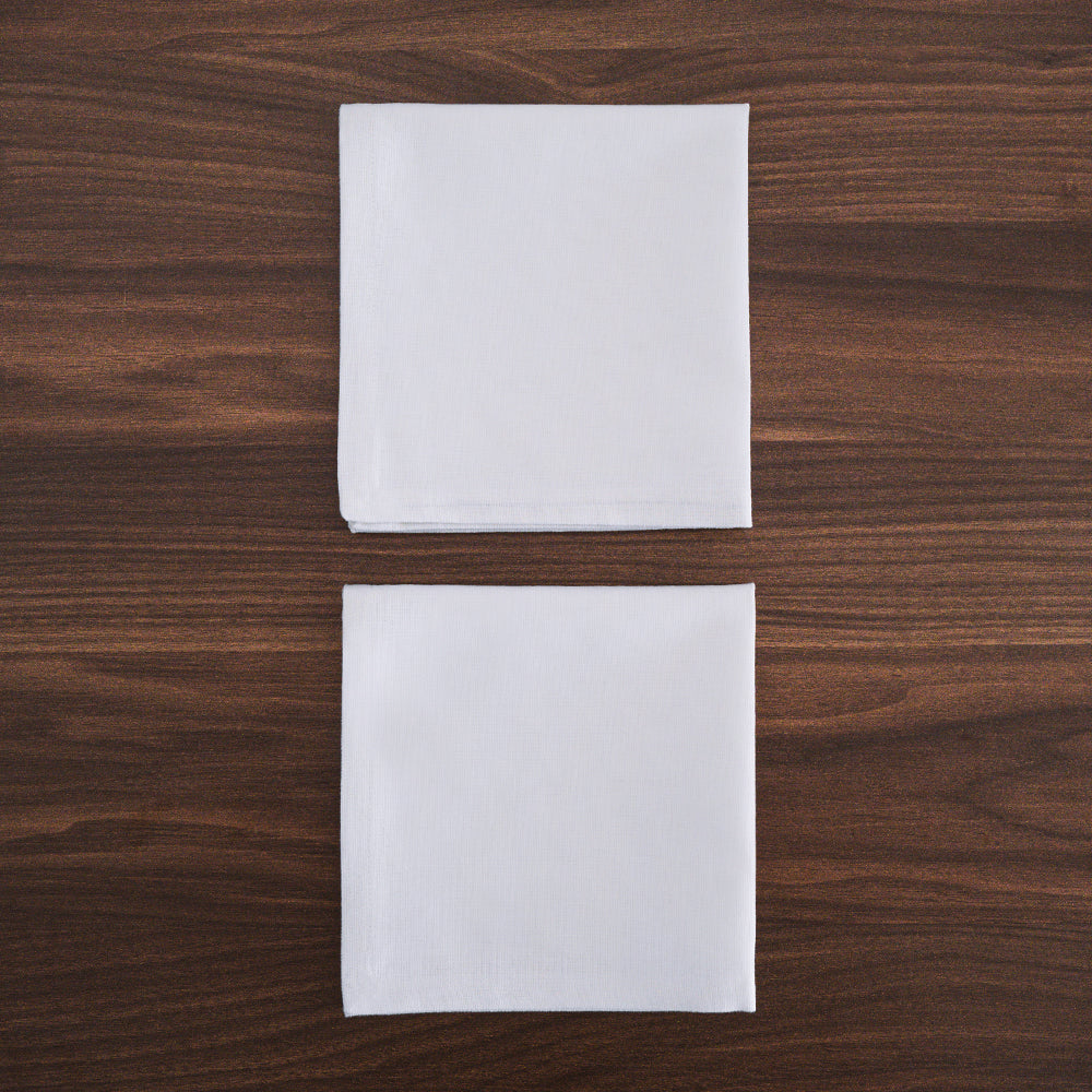 Serviettes de table Gioele en coton 35x35, Lot de 2, Blanc