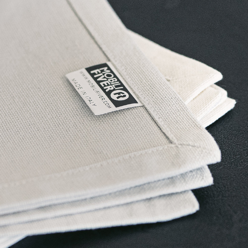 Serviettes de table Gioele en coton 35x35, Lot de 2, Gris Clair - Detail image 2
