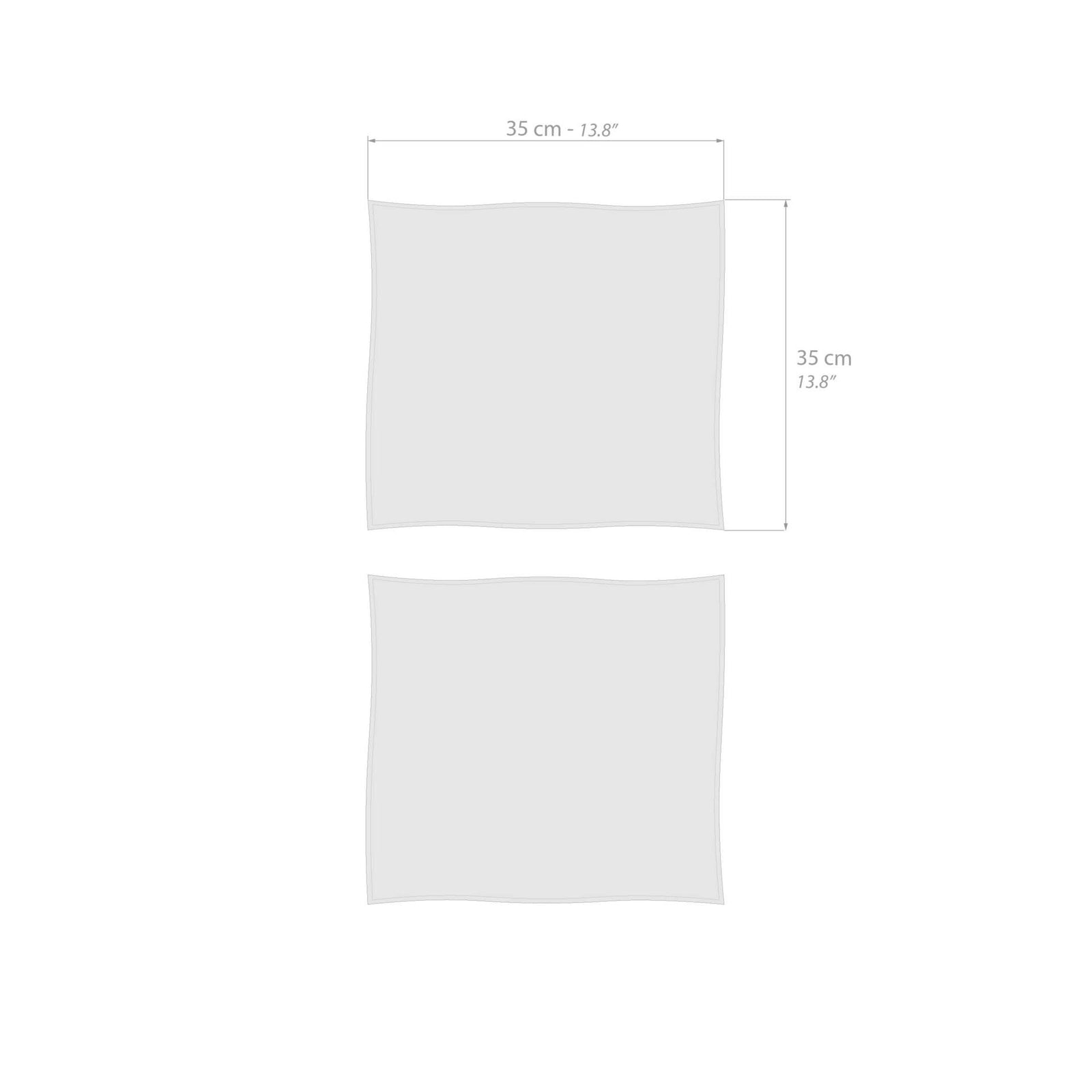 Serviettes de table Gioele en coton 35x35, Lot de 2, Gris Clair - Immagine tecnica 1