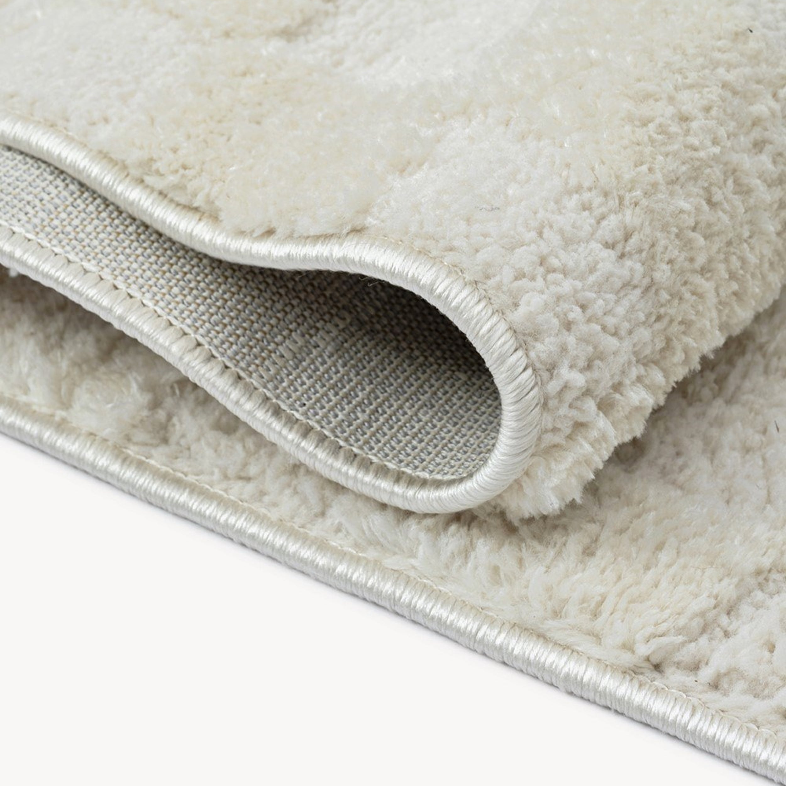 Rectangular Rug Arno 63x91 in, Cream with Geometric Check Pattern - Detail image 2